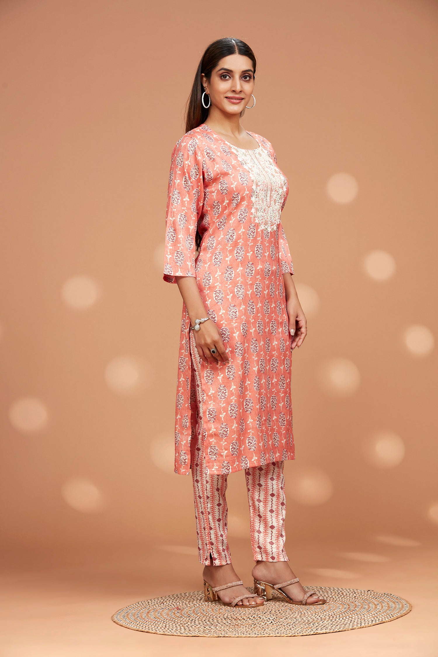 Two-piece Rayon Printed Kurti Set image 4
