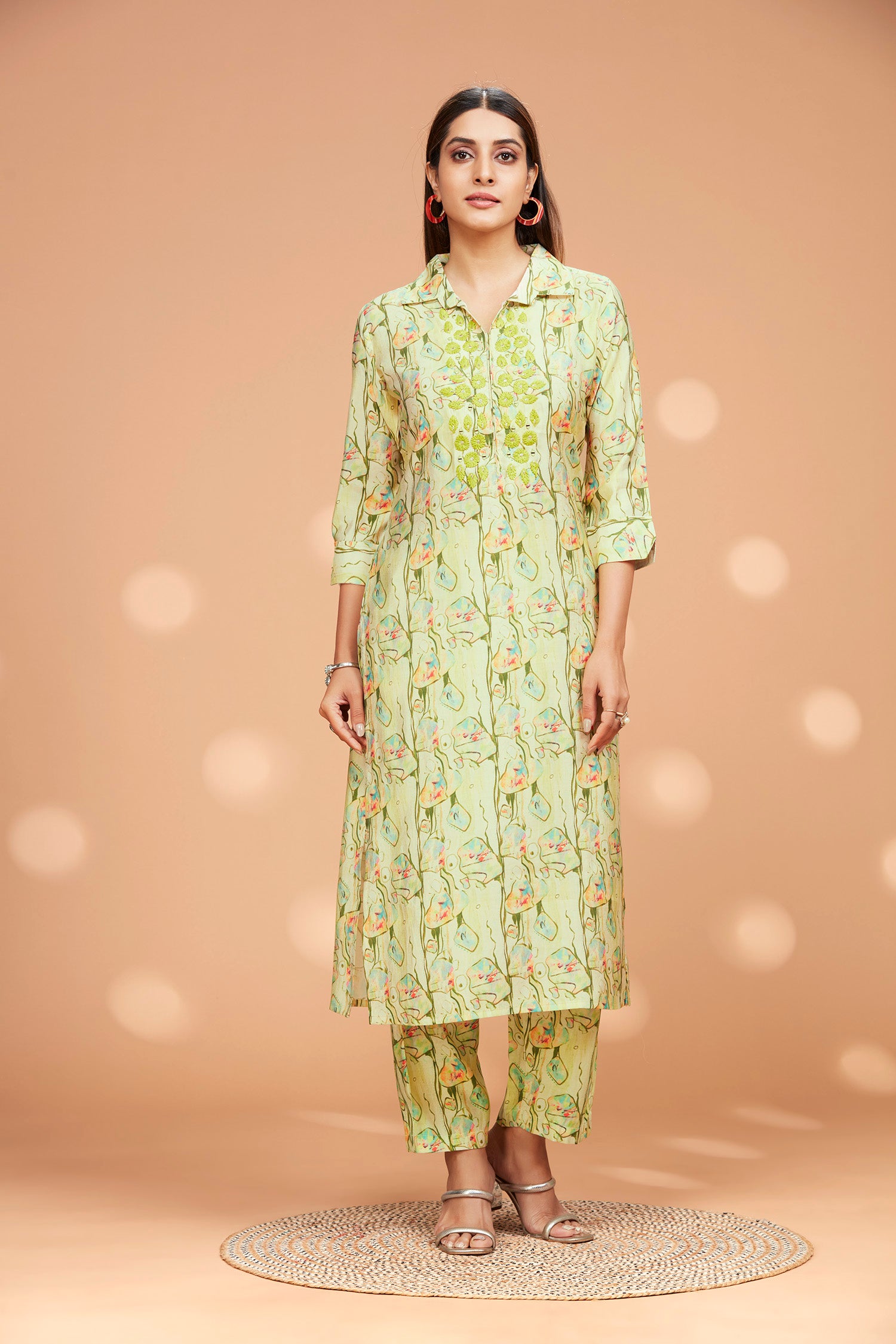 Two-piece Printed Chanderi Silk Cord-set - Shopdibz