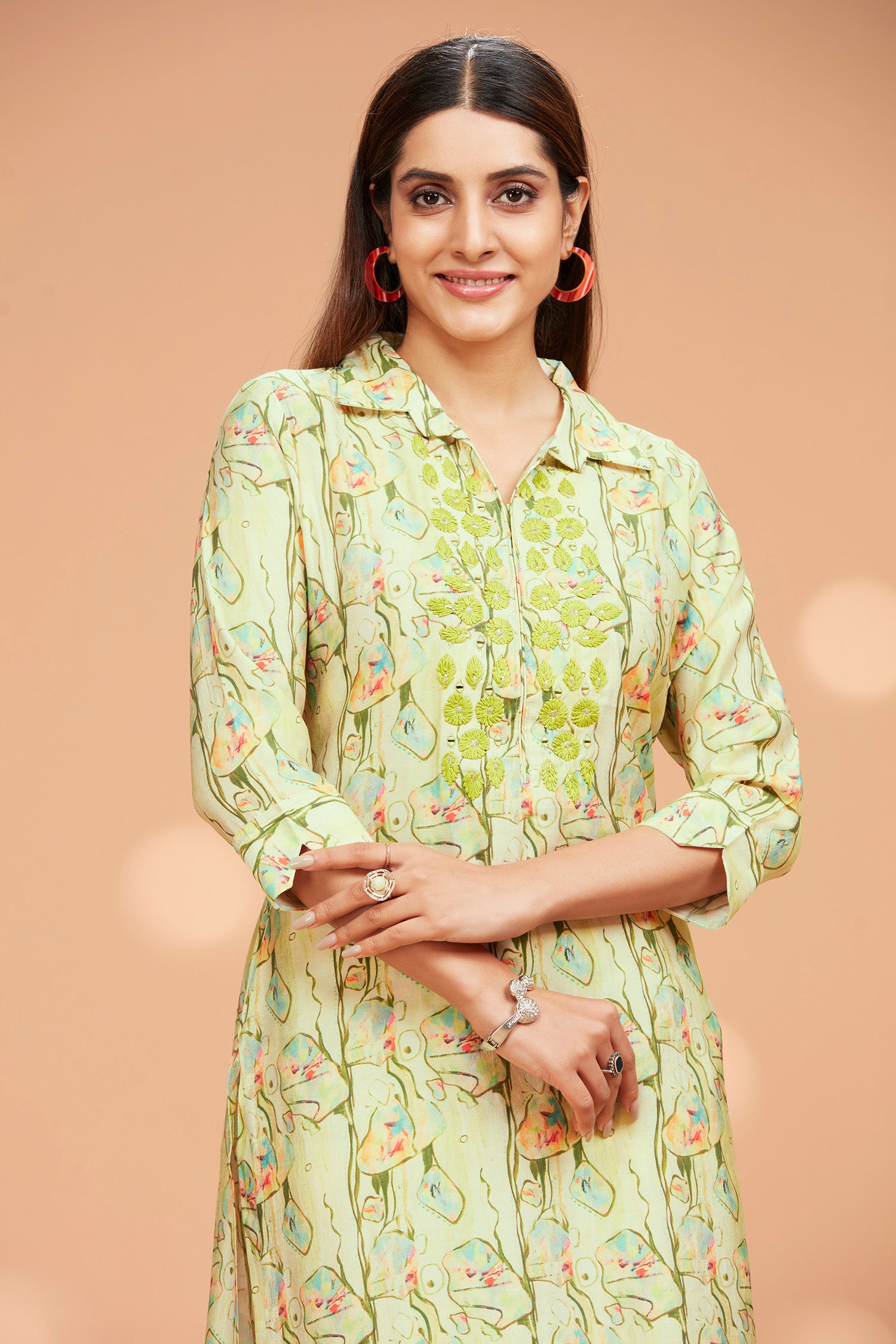 Two-piece Printed Chanderi Silk Cord-set image 2