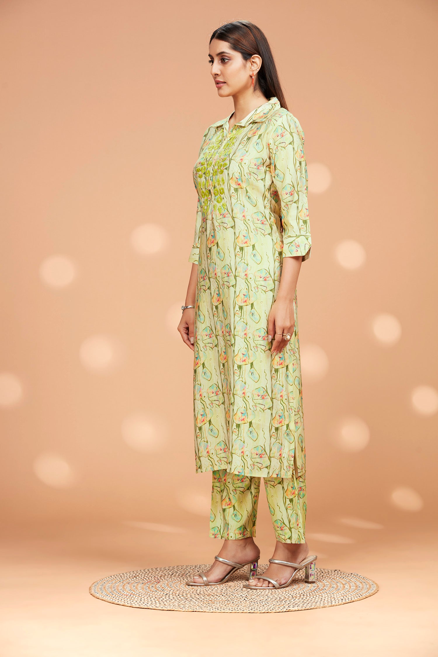 Two-piece Printed Chanderi Silk Cord-set image 3