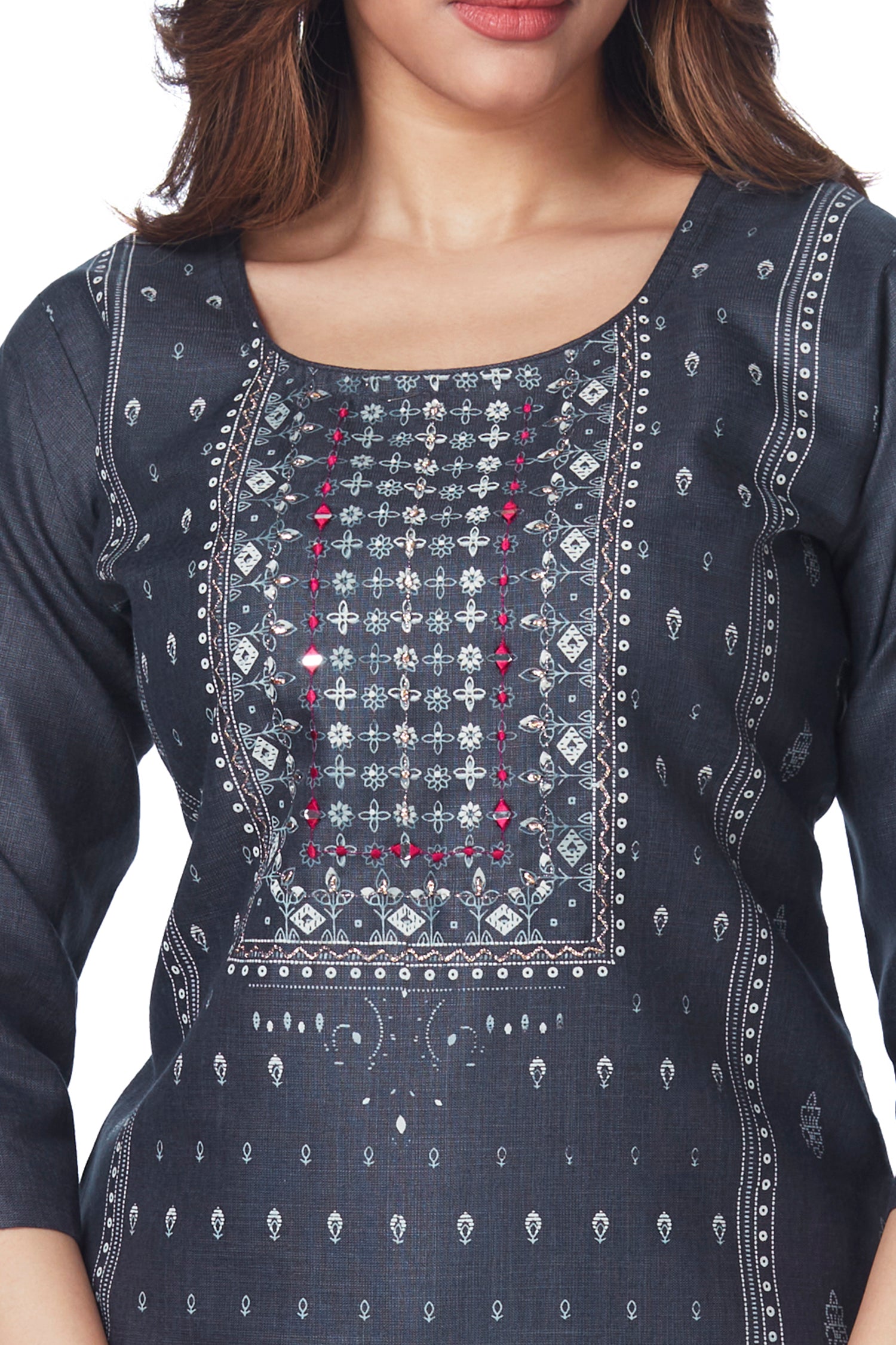 Dailywear Stylish Cotton Kurti - Grey image 3