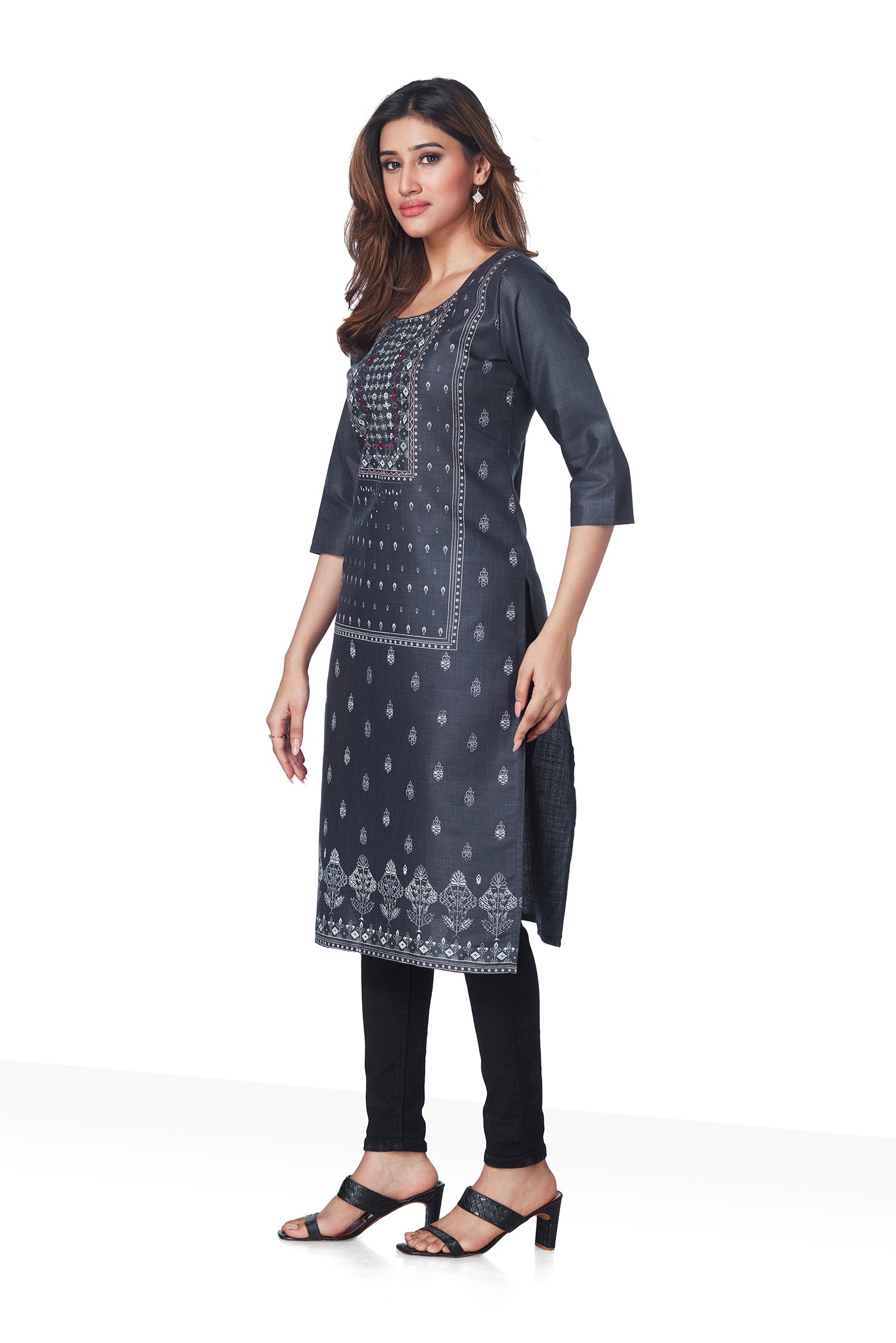 Dailywear Stylish Cotton Kurti - Grey image 4