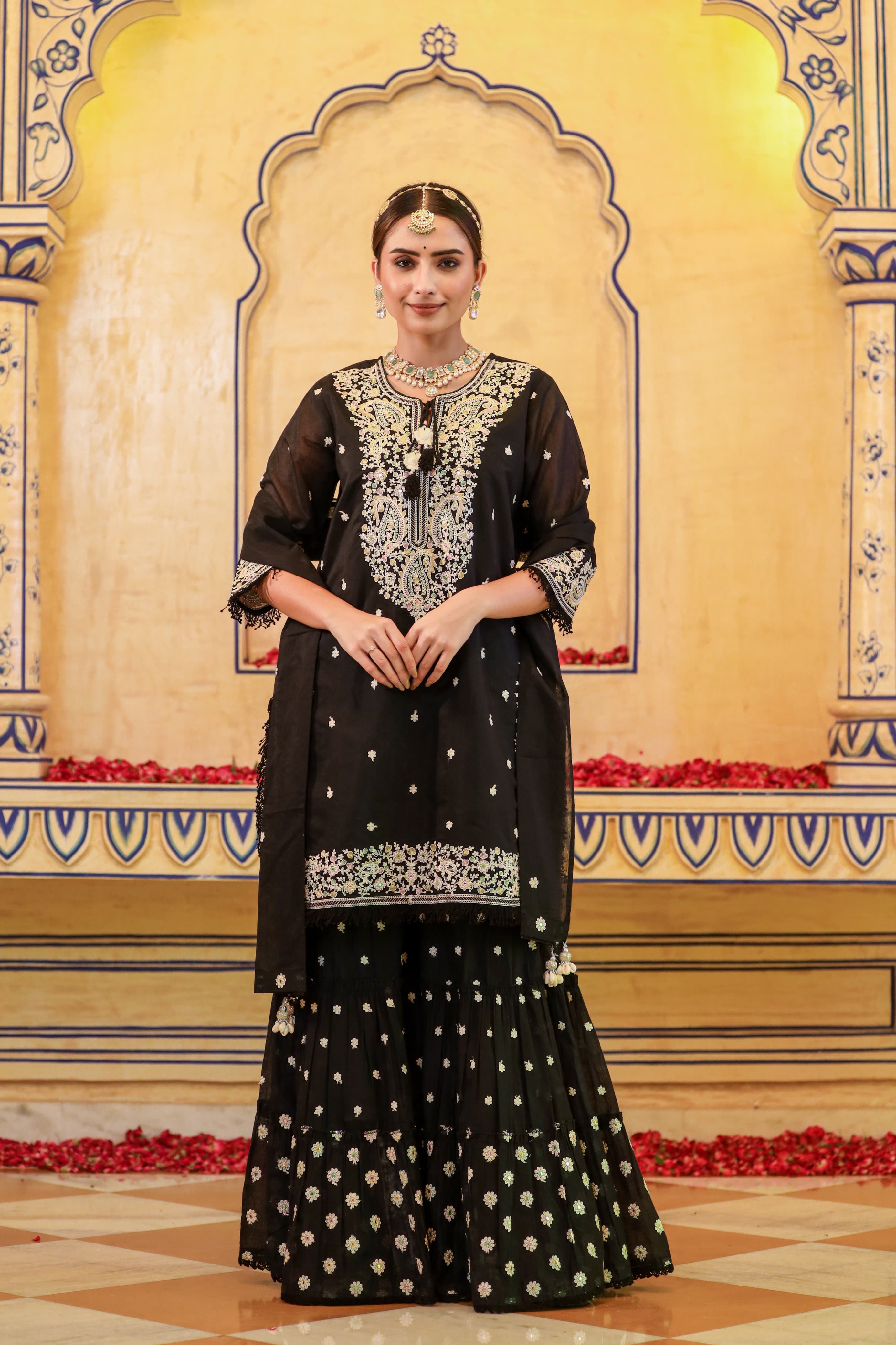 Inayat Black Chanderi Sharara Set image 3