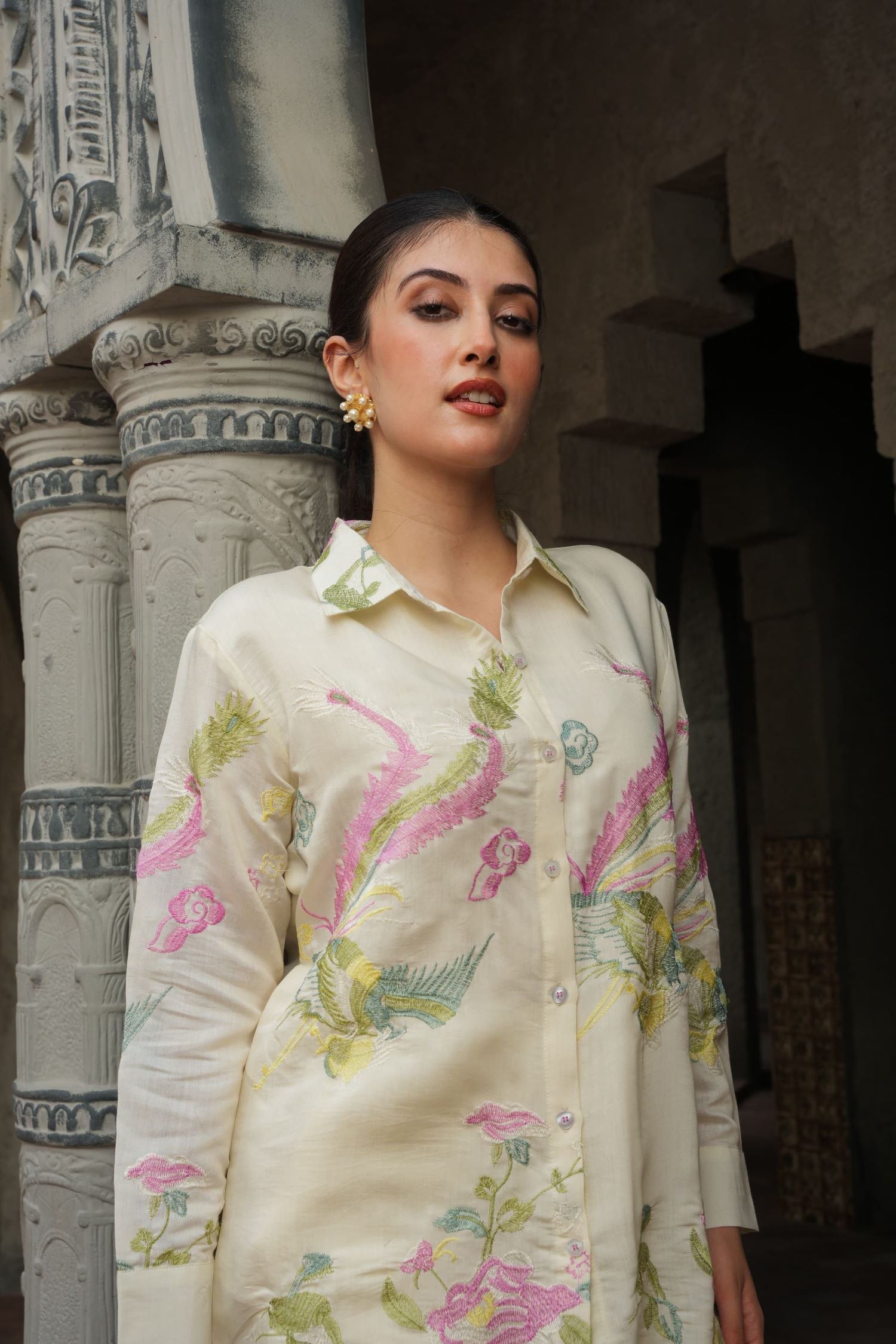 Floral Hand Painted Kurta Cord Set image 2