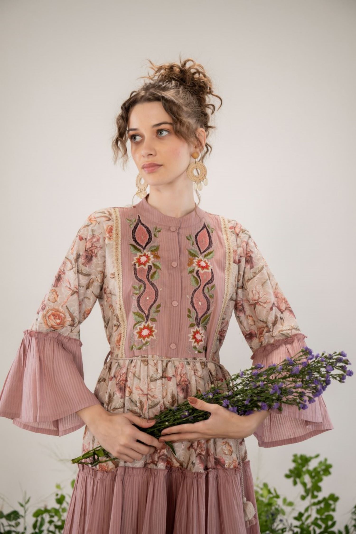 Boho Floral Patchwork Tunic Dress image 2