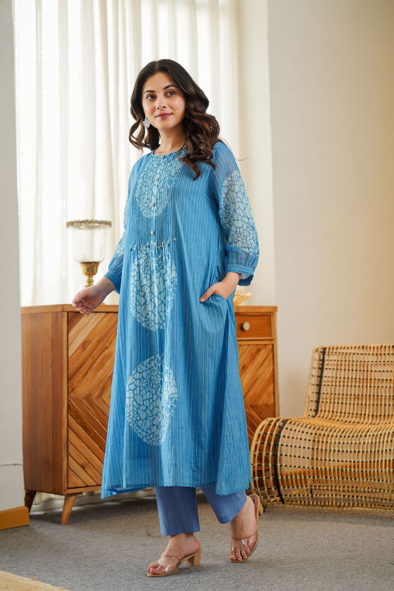 Blue Drape Flared Cord Set image 4