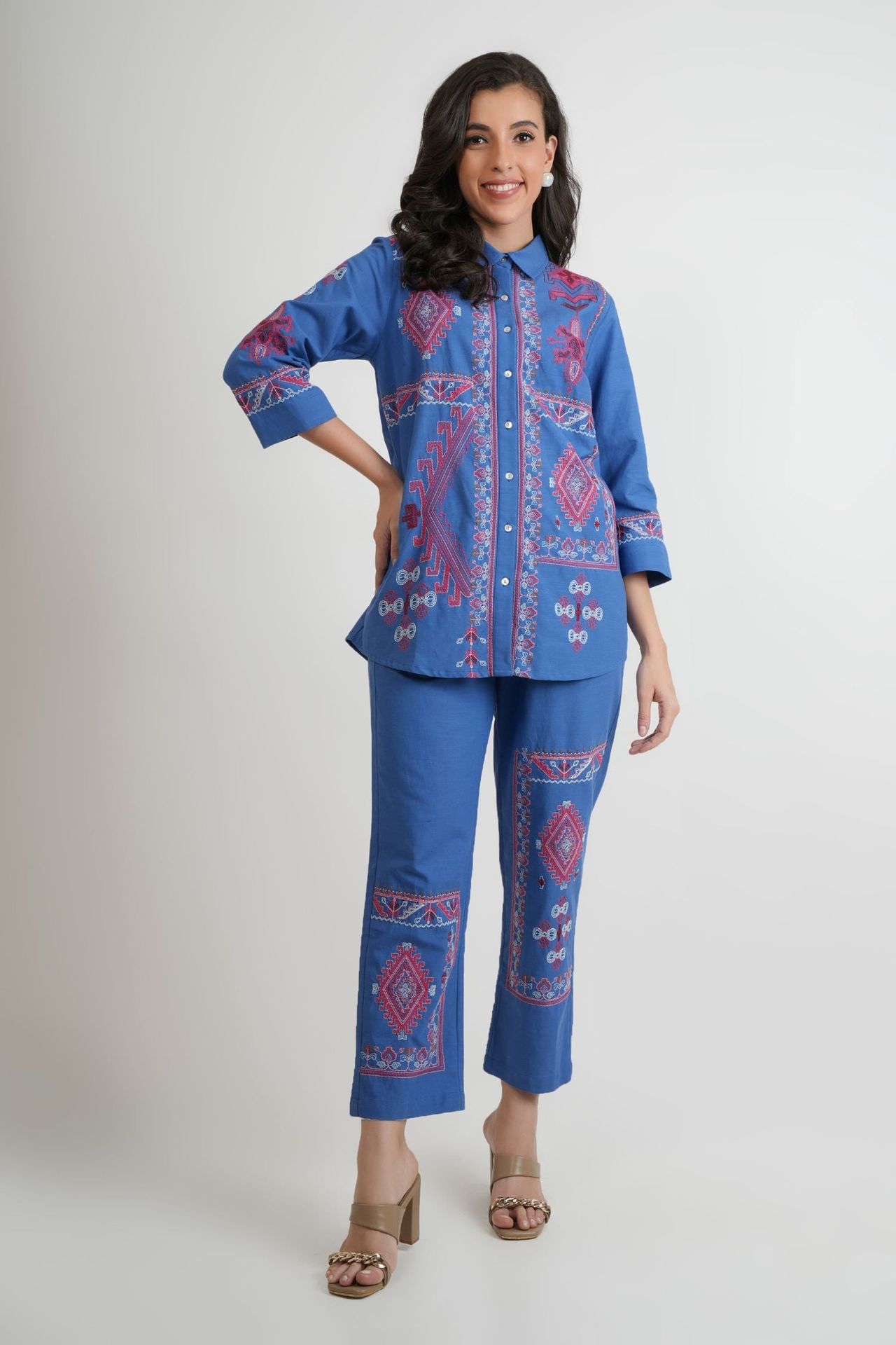 Embroidered Bloom Full Neck Cord Set image 2