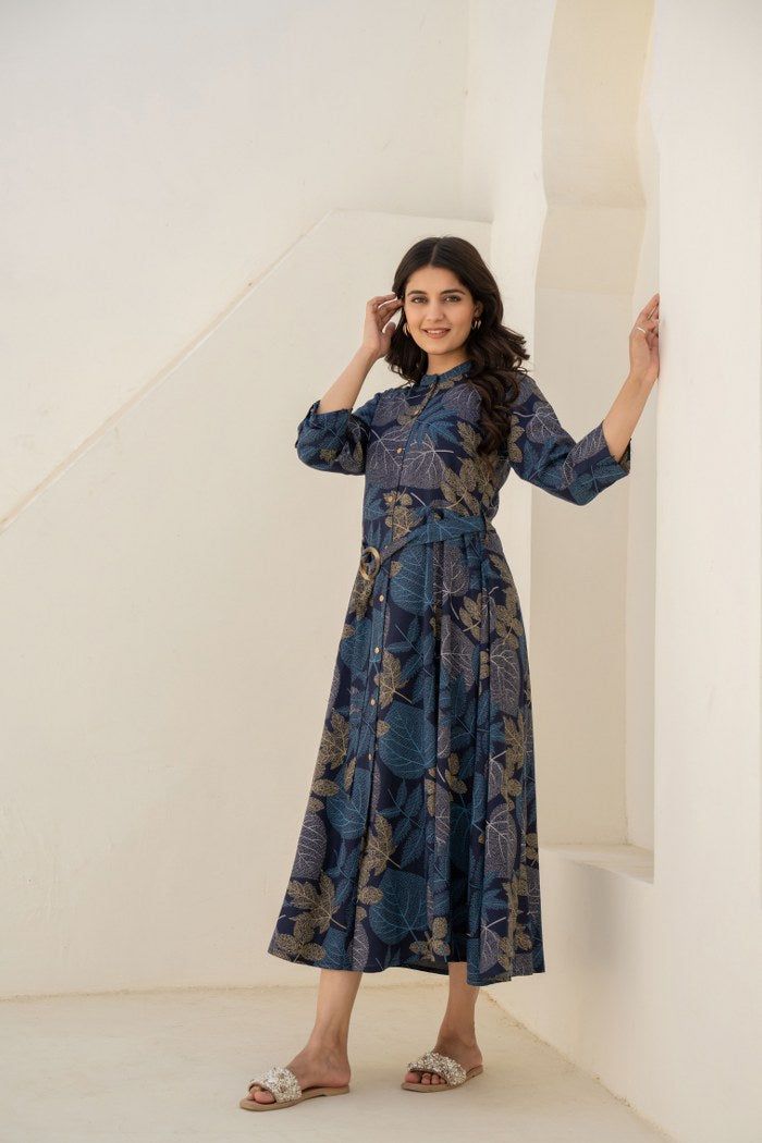 Blue Haven Belted Button Dress image 3