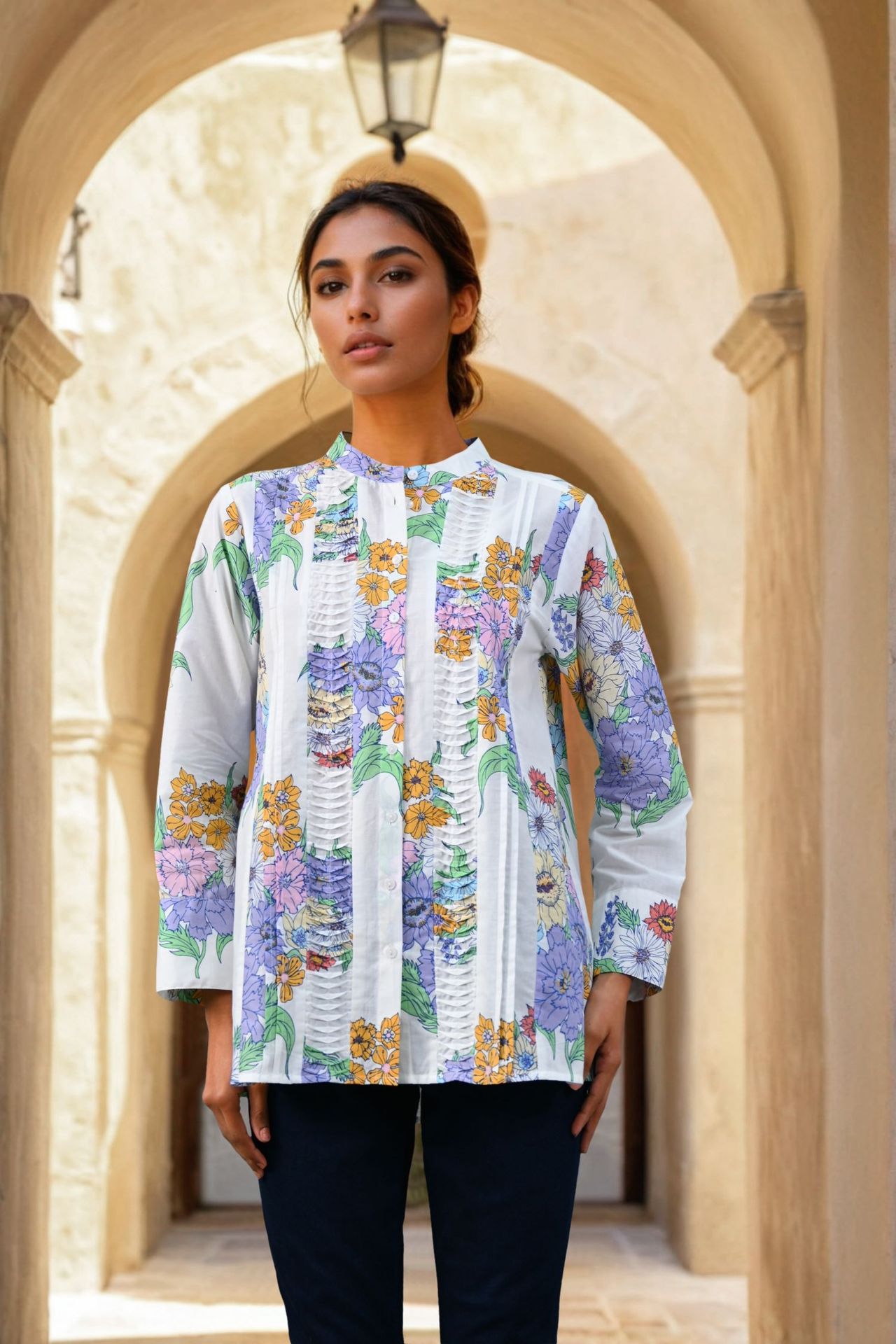 Freyaa White Garden Bloom Top image 2