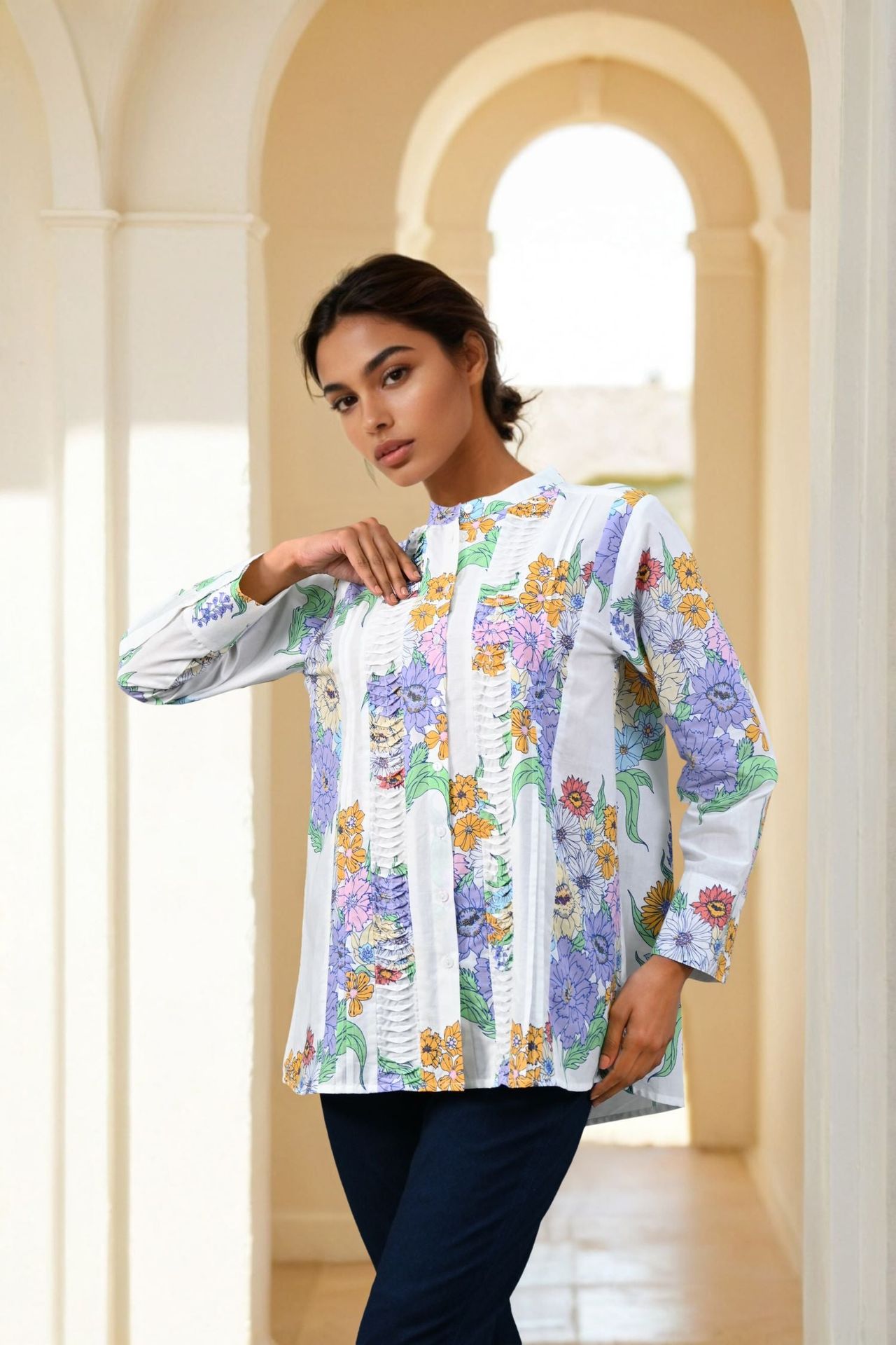 Freyaa White Garden Bloom Top image 3