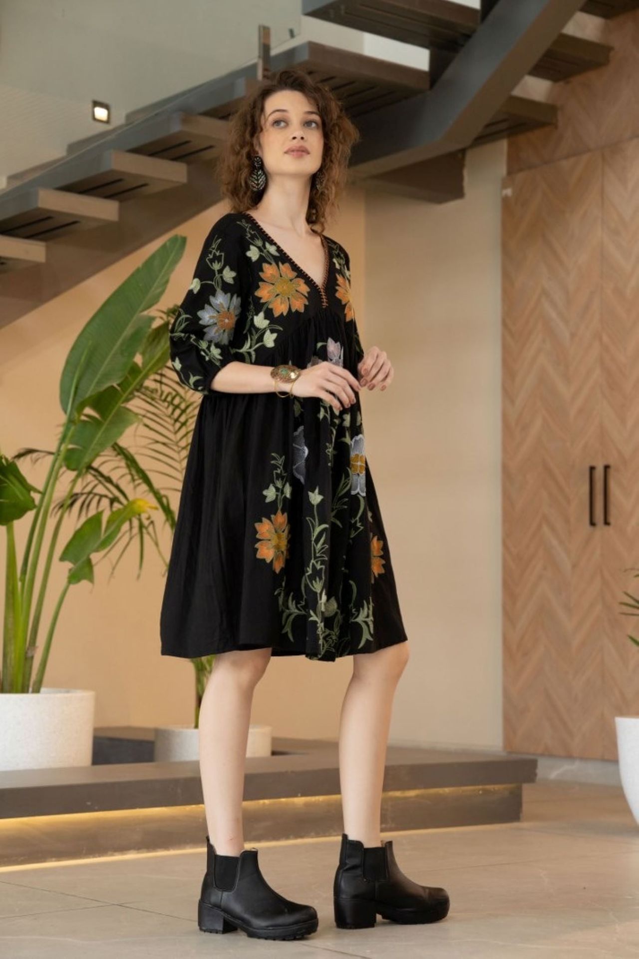 Freyaa Floral Elegance Black Tunic image 3