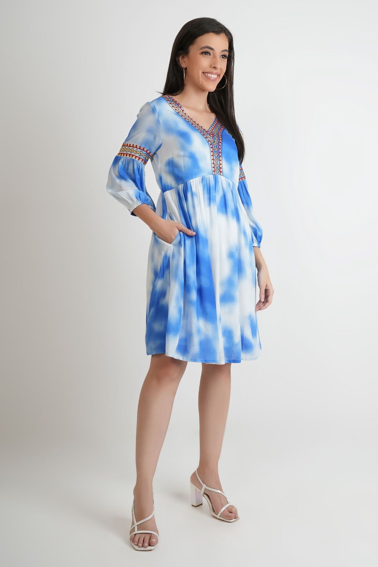Ocean Mist Blue Tie-dye Tunic