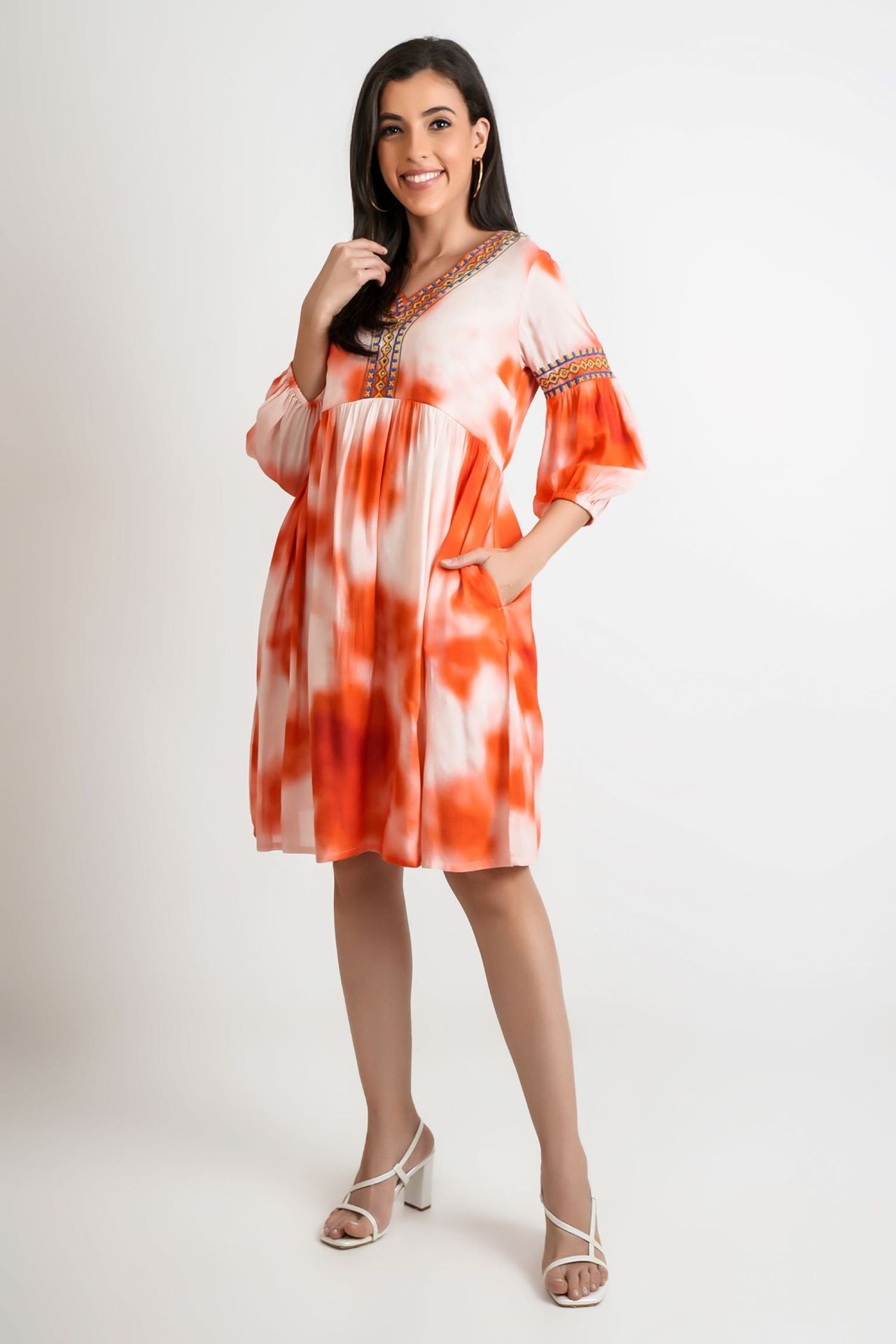 Freyaa Orange Glow Cotton Tunic