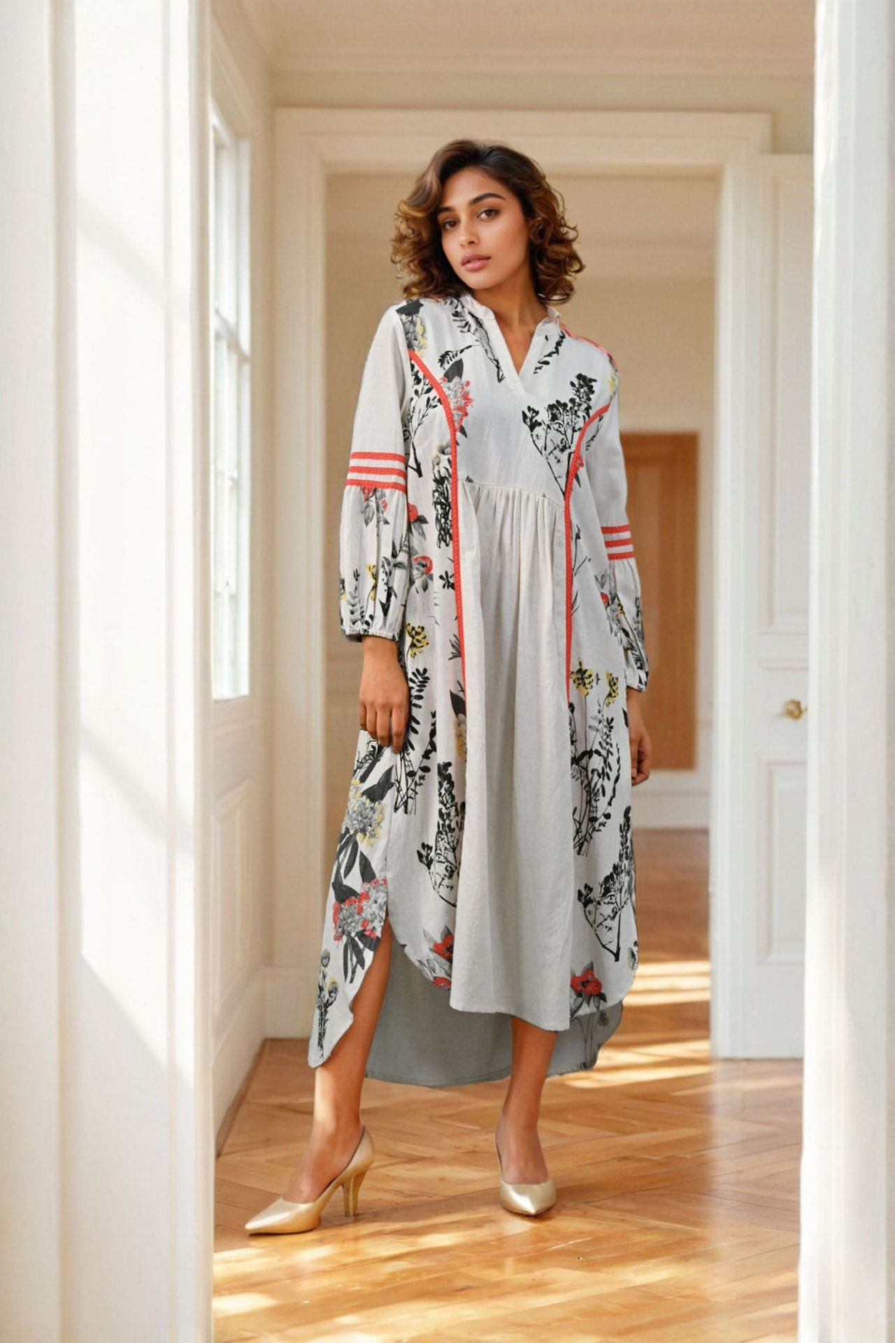Grey Allure Printed Style Dress