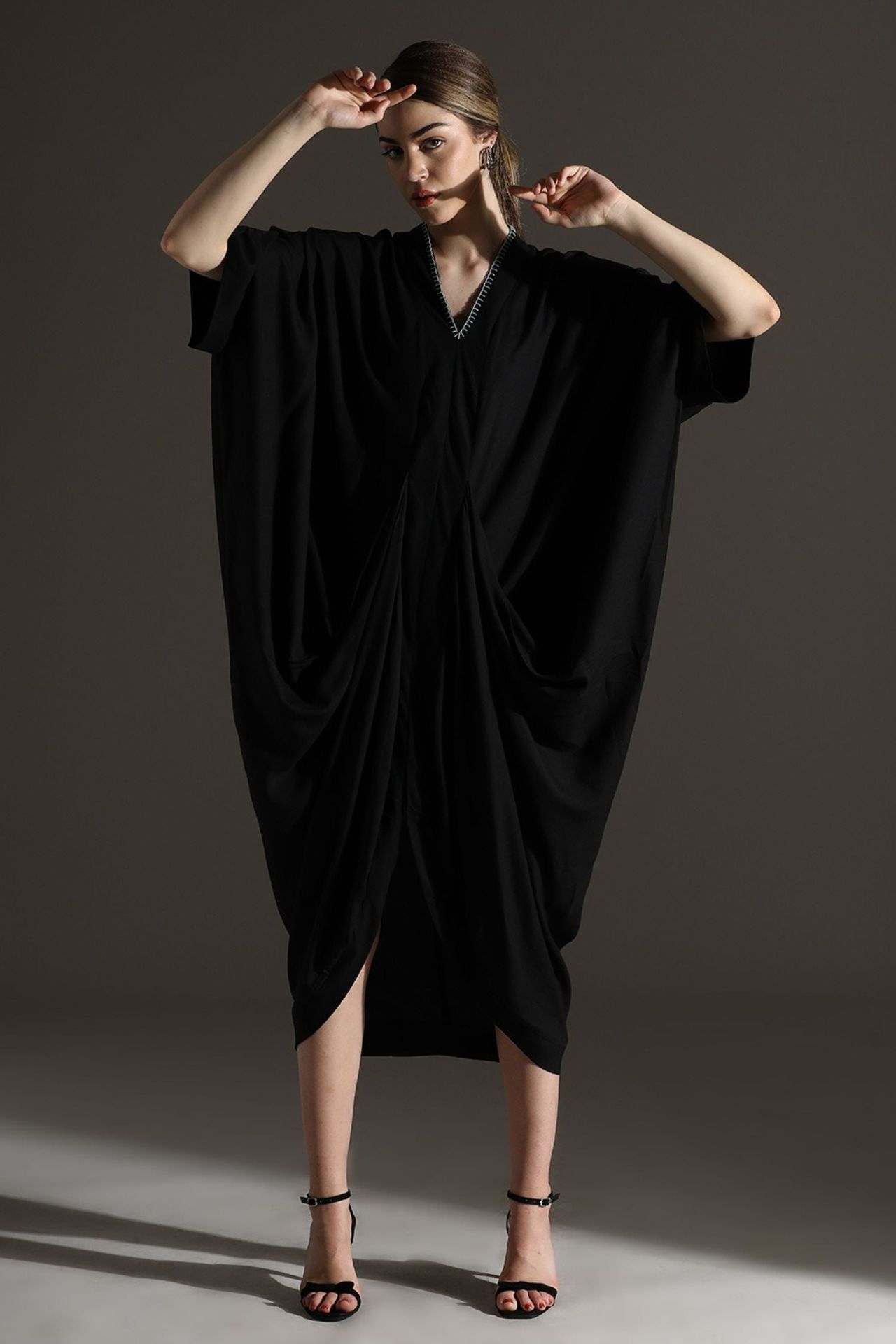 Black Kaftan Style Long Dress For A Chic Look