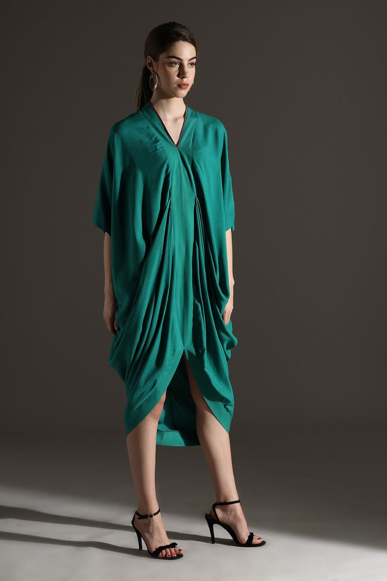 Green Kaftan Style Long Dress image 2
