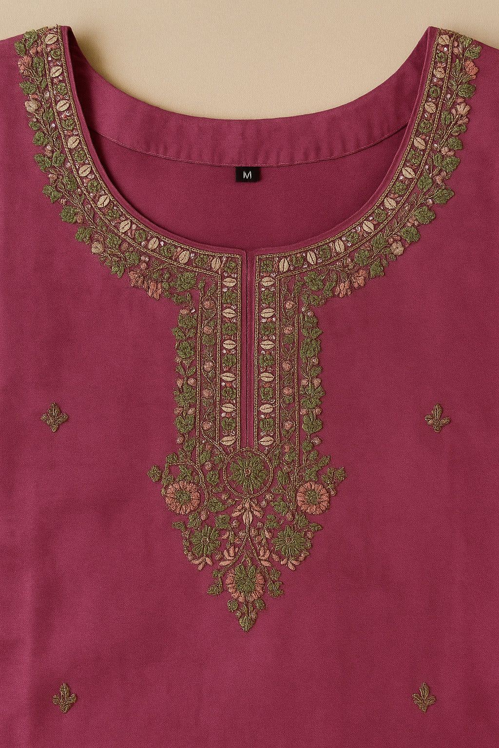 Purple Suit With Embroidery Work And Chiffon Dupatta image 2
