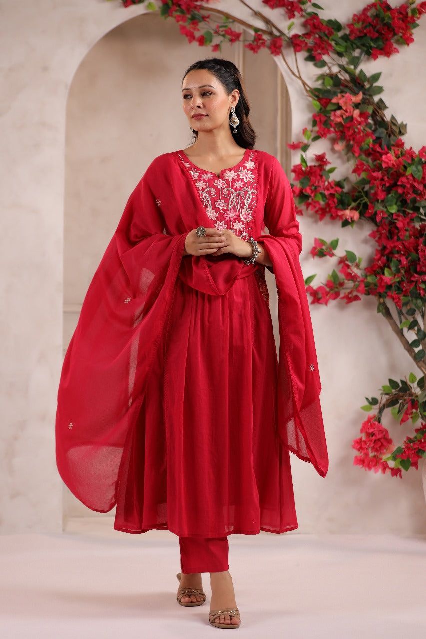 Rani Elegance Hand Worked Suit With Dupatta