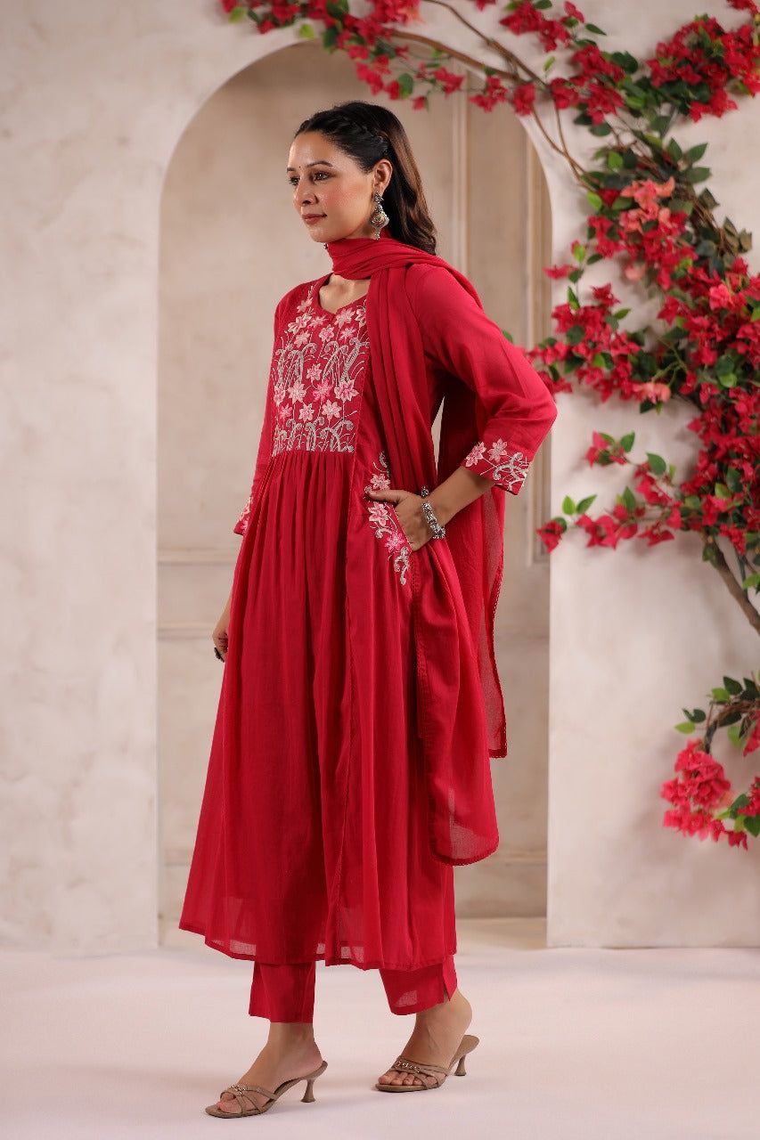Rani Elegance Hand Worked Suit With Dupatta image 3