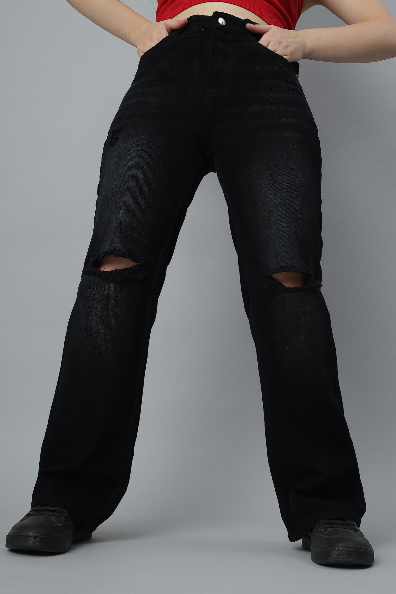 Ripped Rebel Black Jeans image 2