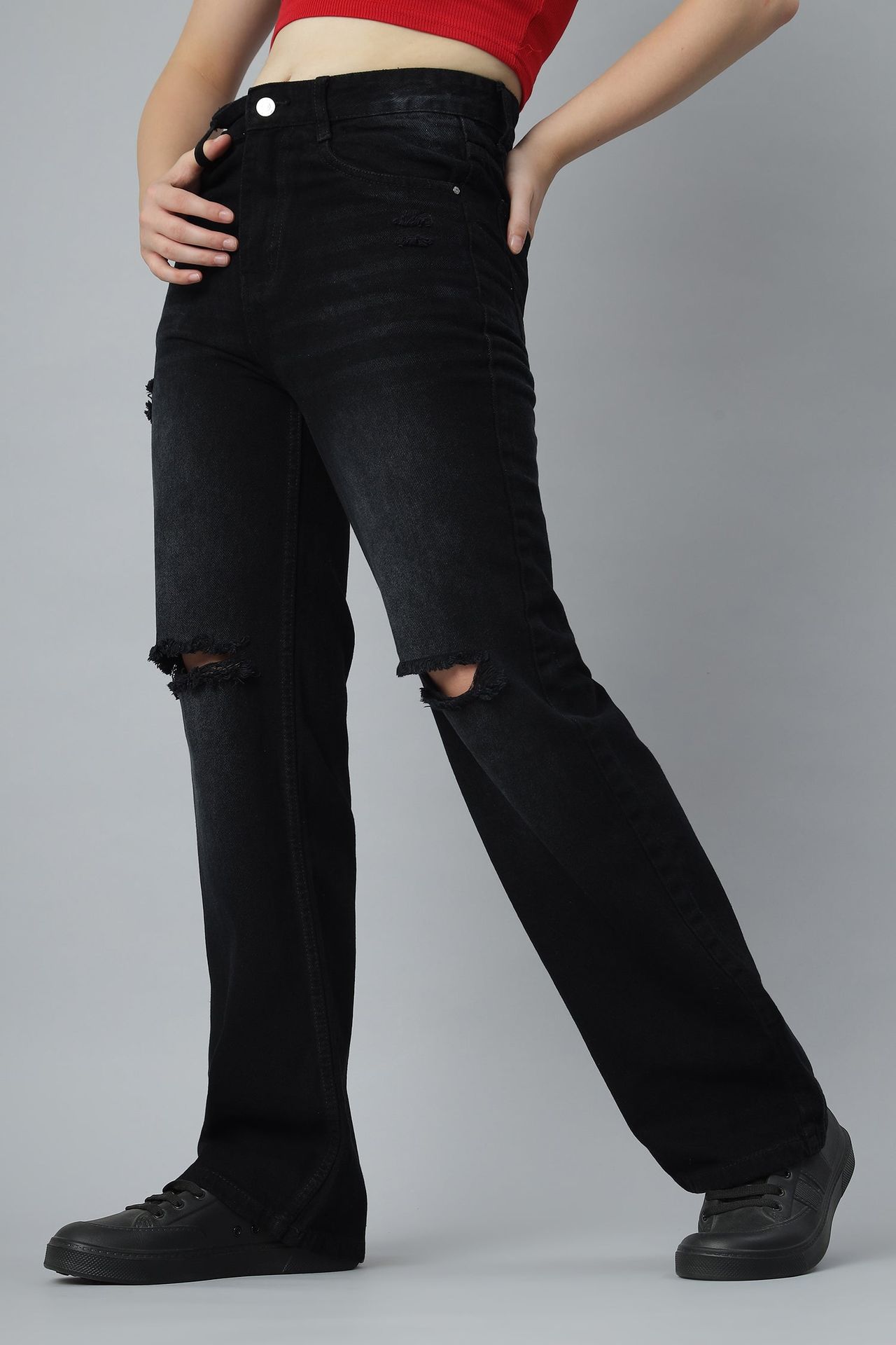 Ripped Rebel Black Jeans image 3
