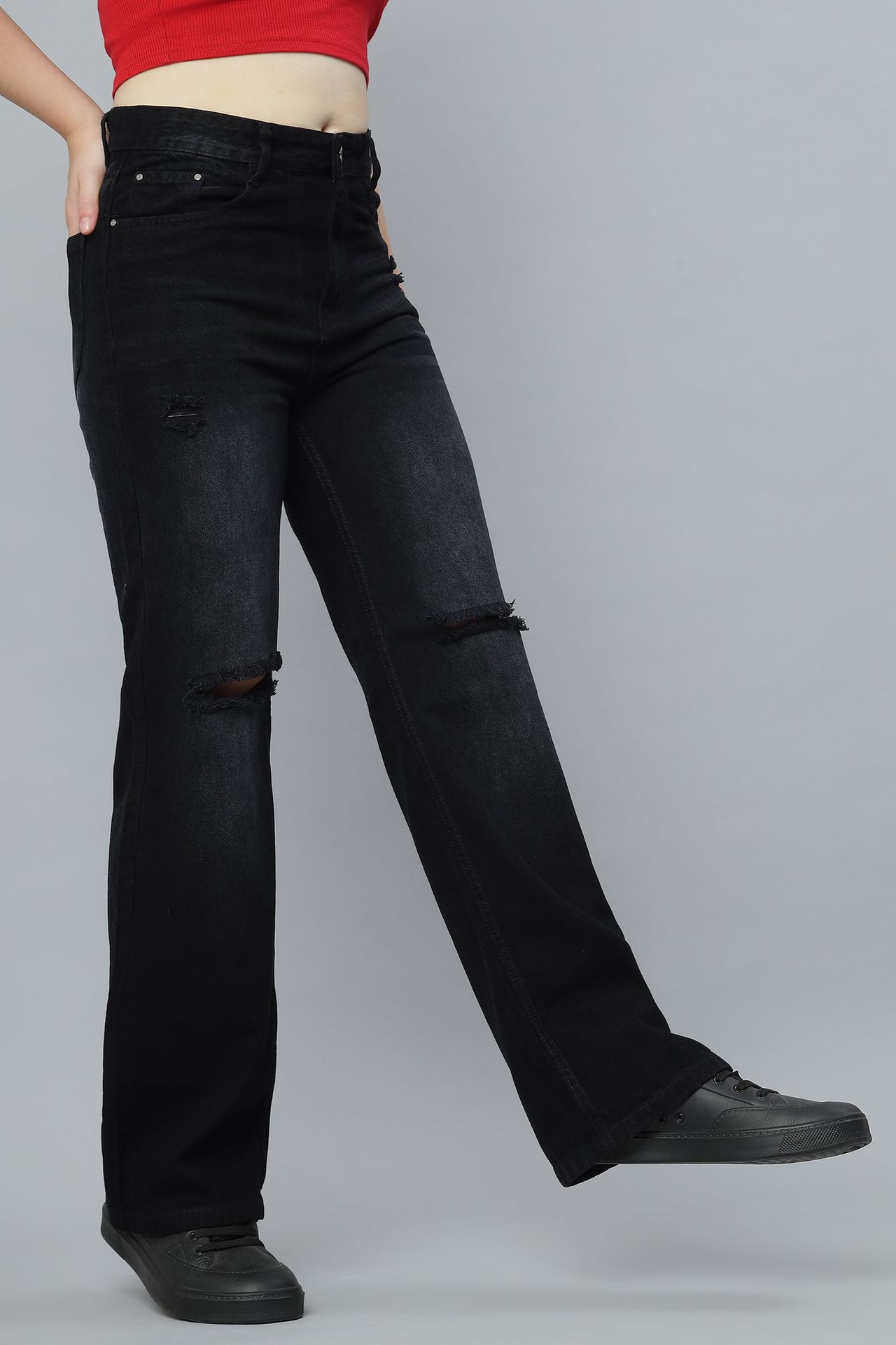 Ripped Rebel Black Jeans image 4
