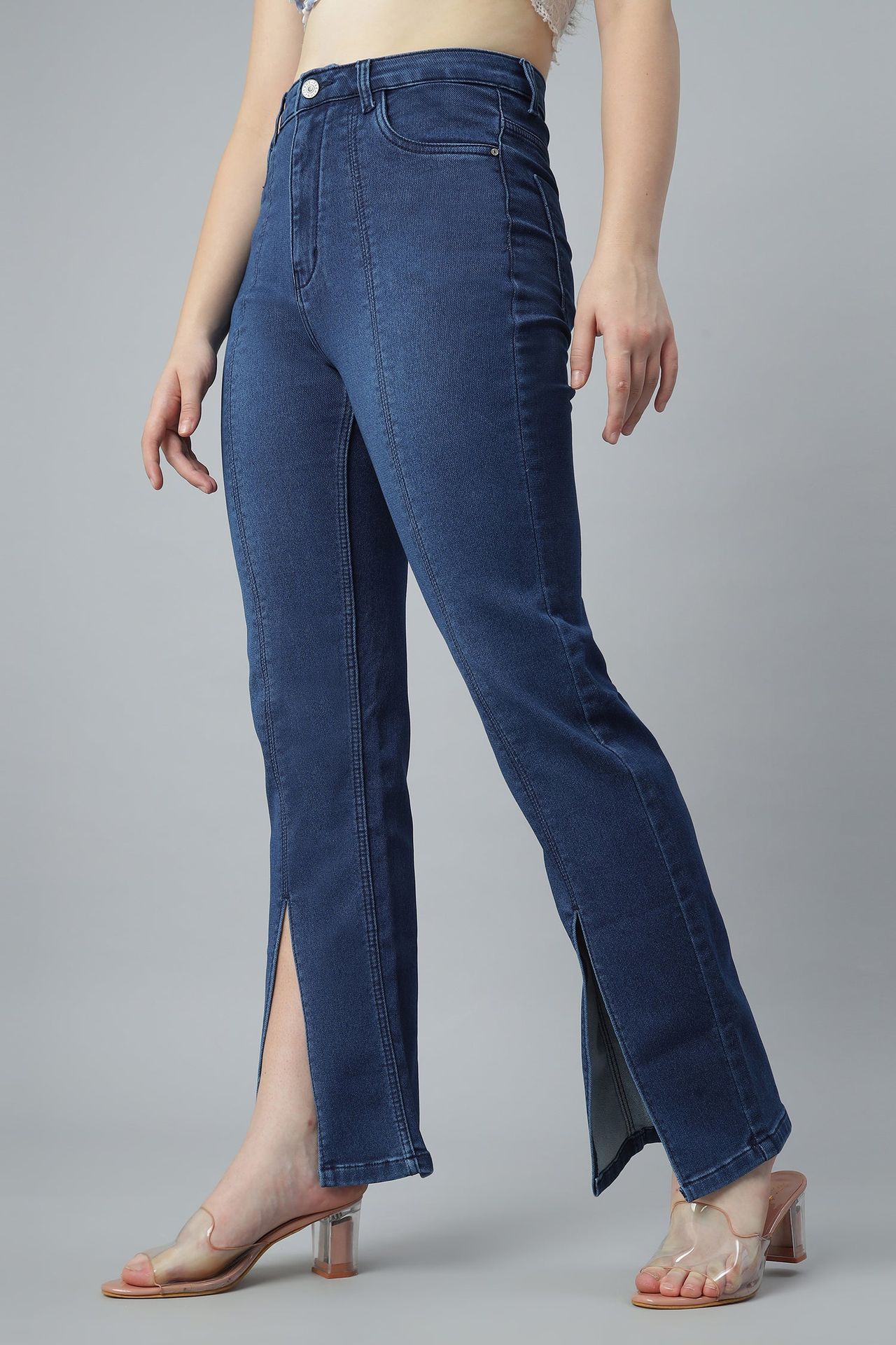 Side Slit Blue Denim image 3