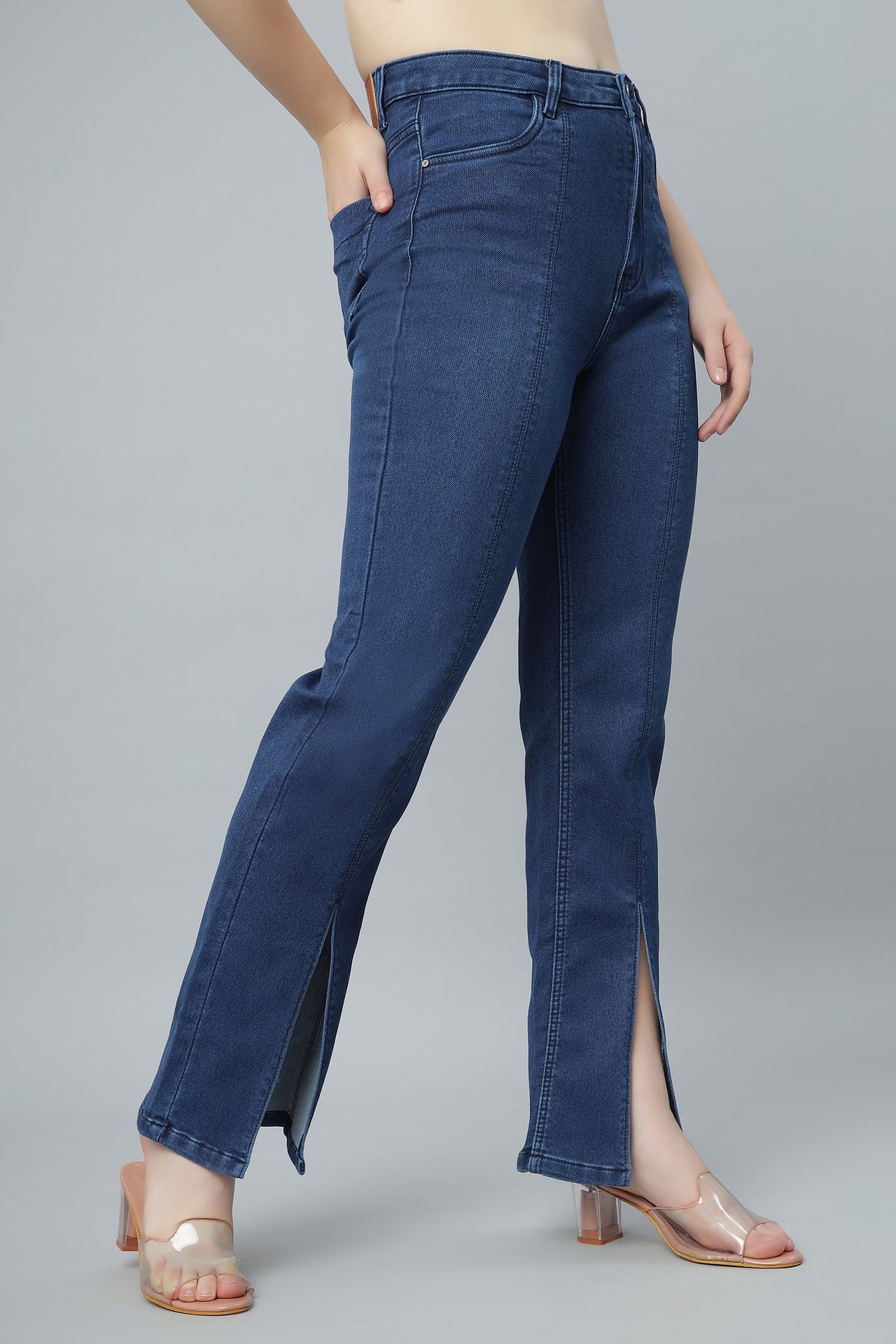 Side Slit Blue Denim image 4