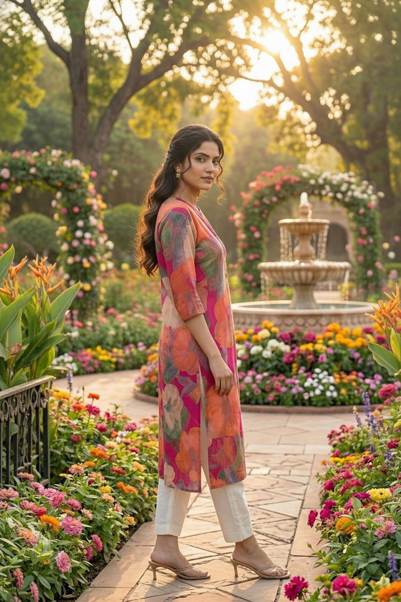 Rani Digital Printed Cotton Long Kurti image 3