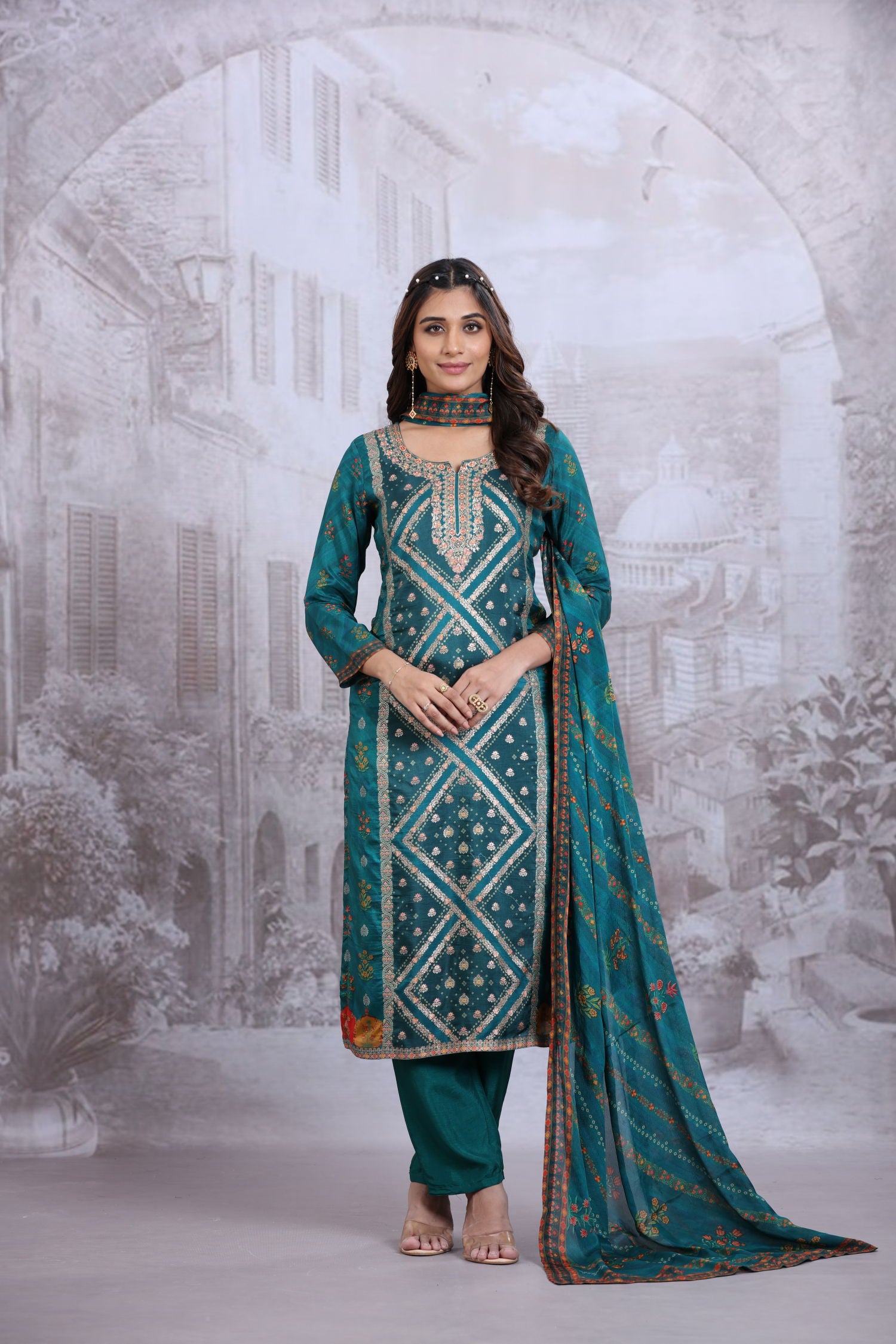Silken Serenity Three Piece Kurta Set image 3