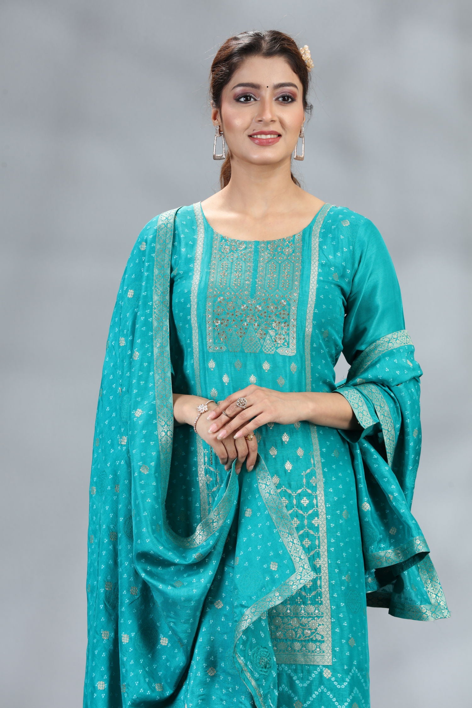 Majesty Silk Three Piece Kurta Set image 5