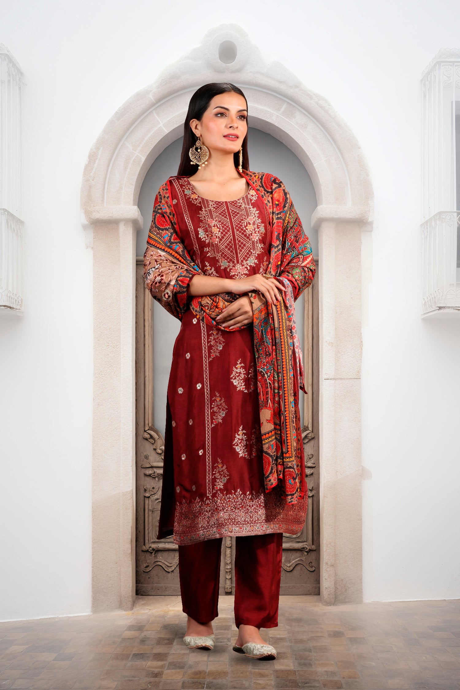 Elegance In Silk Three Piece Kurta Set image 3
