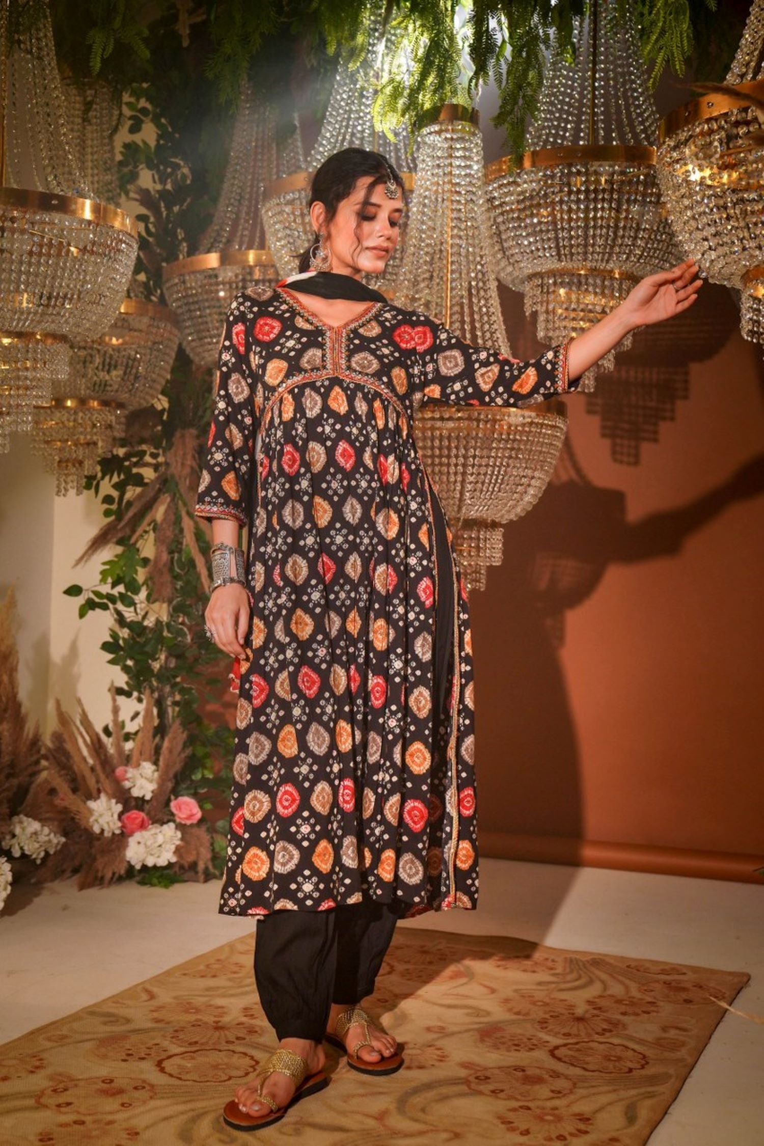 Navratri Couture Bandhni Print image 3