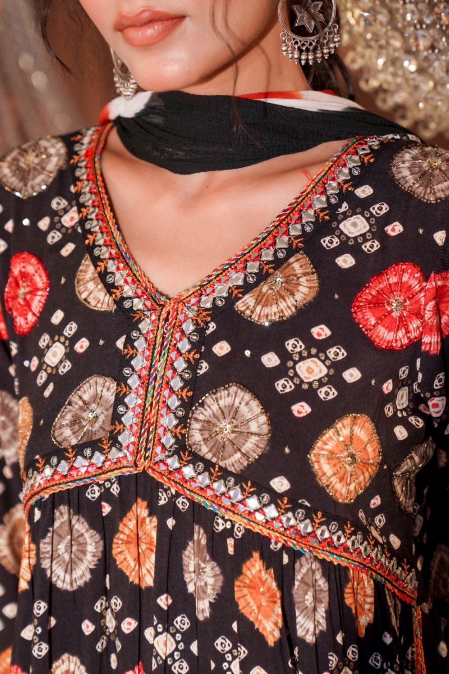 Navratri Couture Bandhni Print image 5