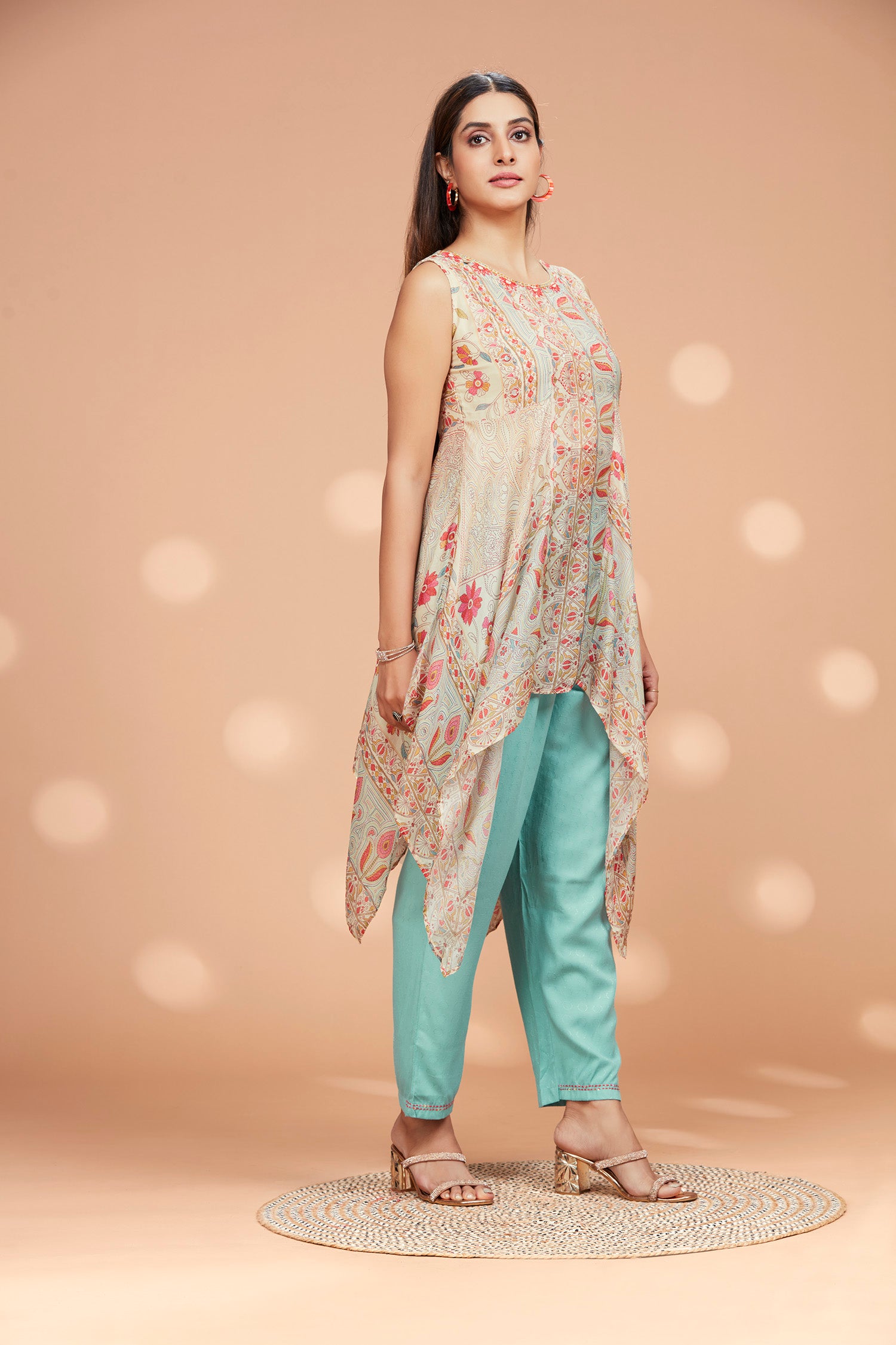 Two- Piece Muslin Asymmetric Kurta Set image 5