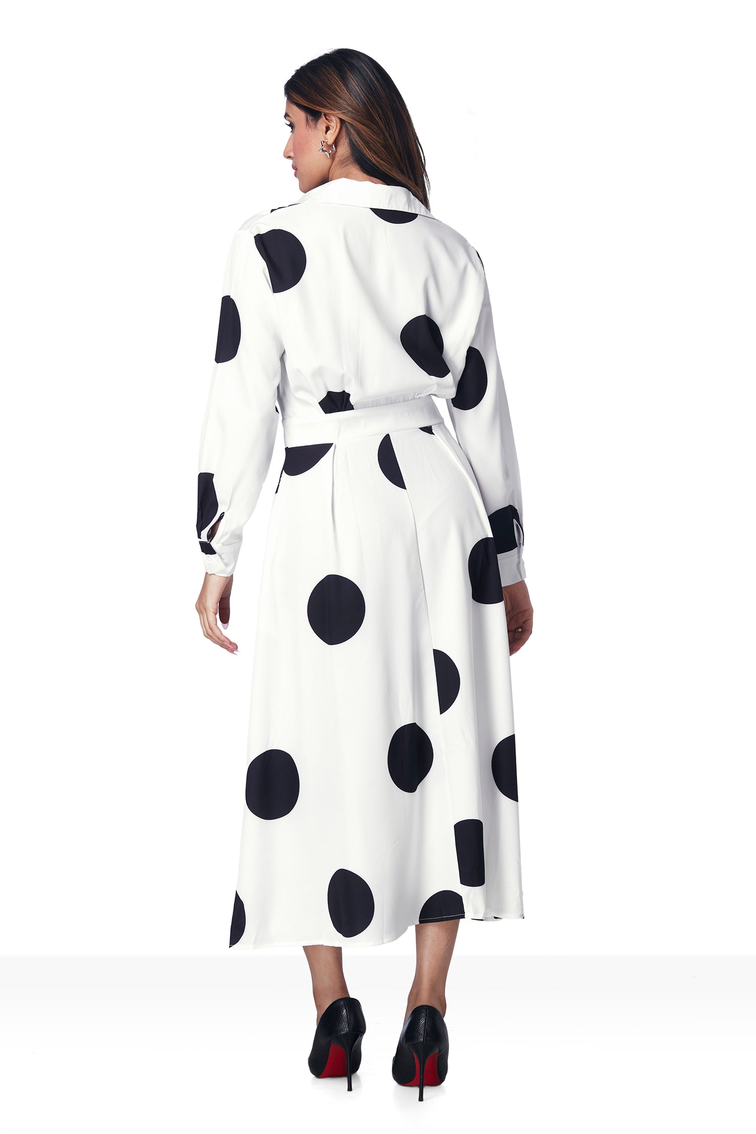 Polka Dots Dress With Belt image 6