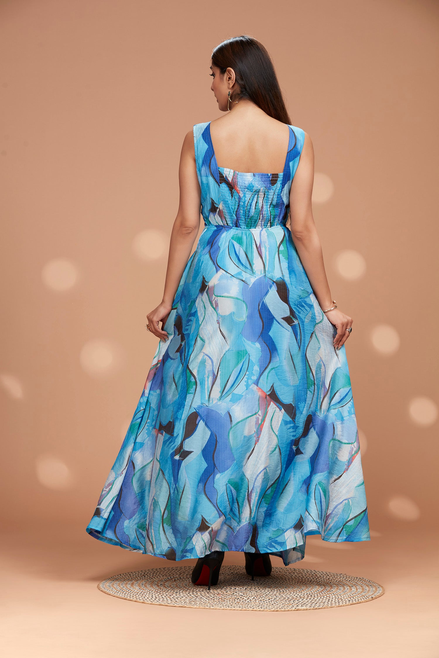 Cotton Flowy Sleeveless Long Gown image 5