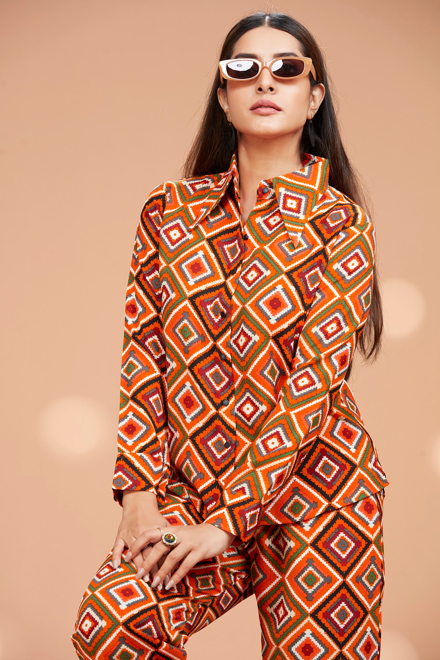 Honeybee Pattern Multi Color Co-ord Set (ORANGE) image 3