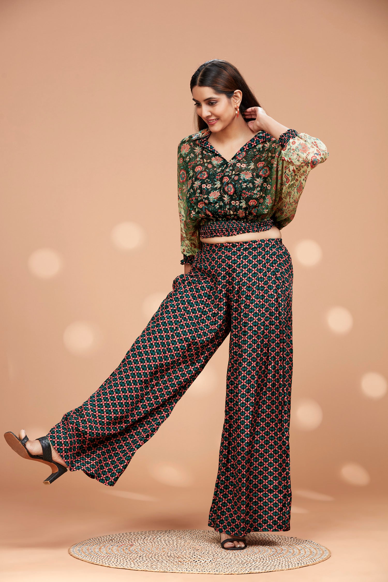 Chiffon Ballon Crop Top Co-ord Set image 5