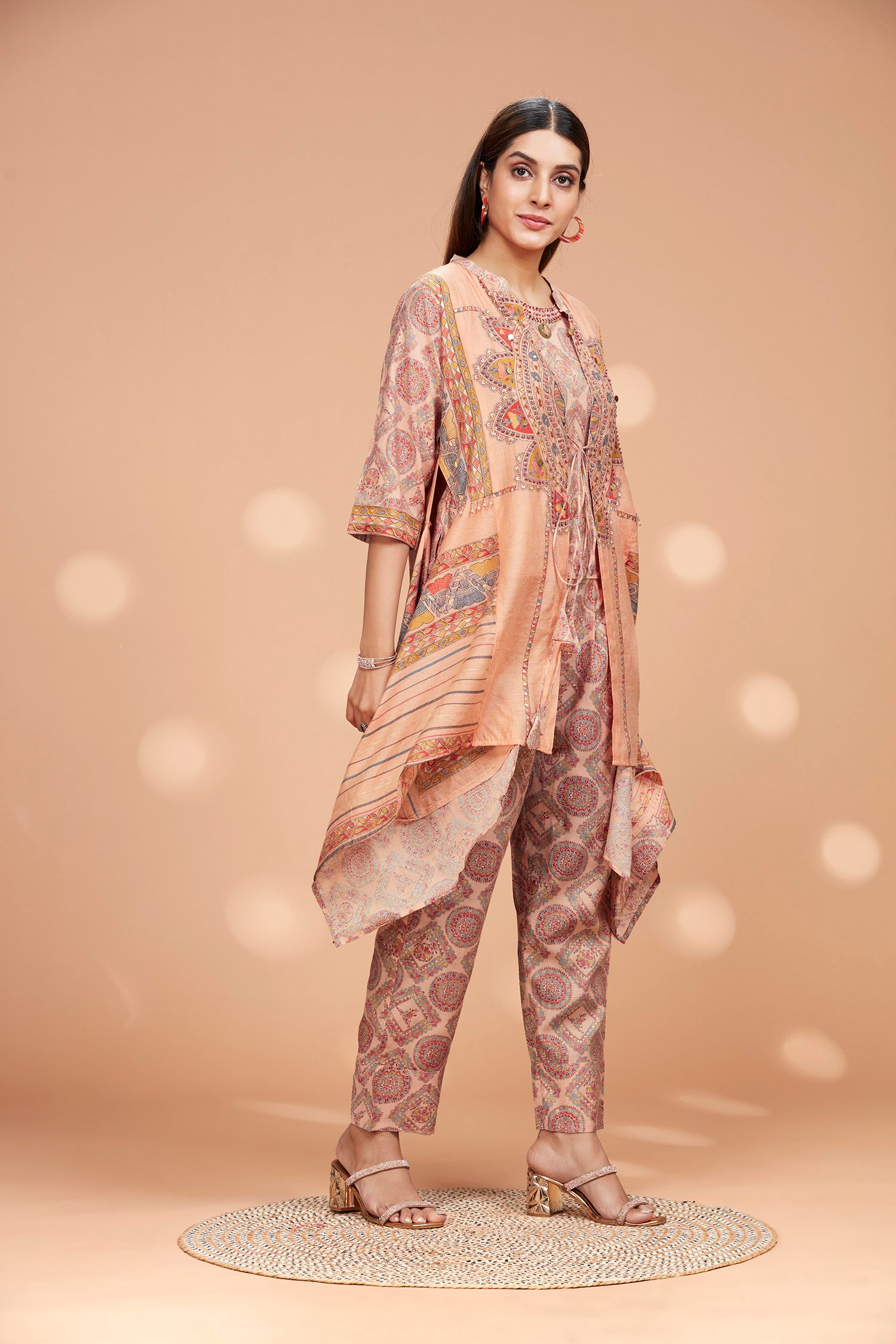 Chanderi Co-ord Set With Shrug image 5