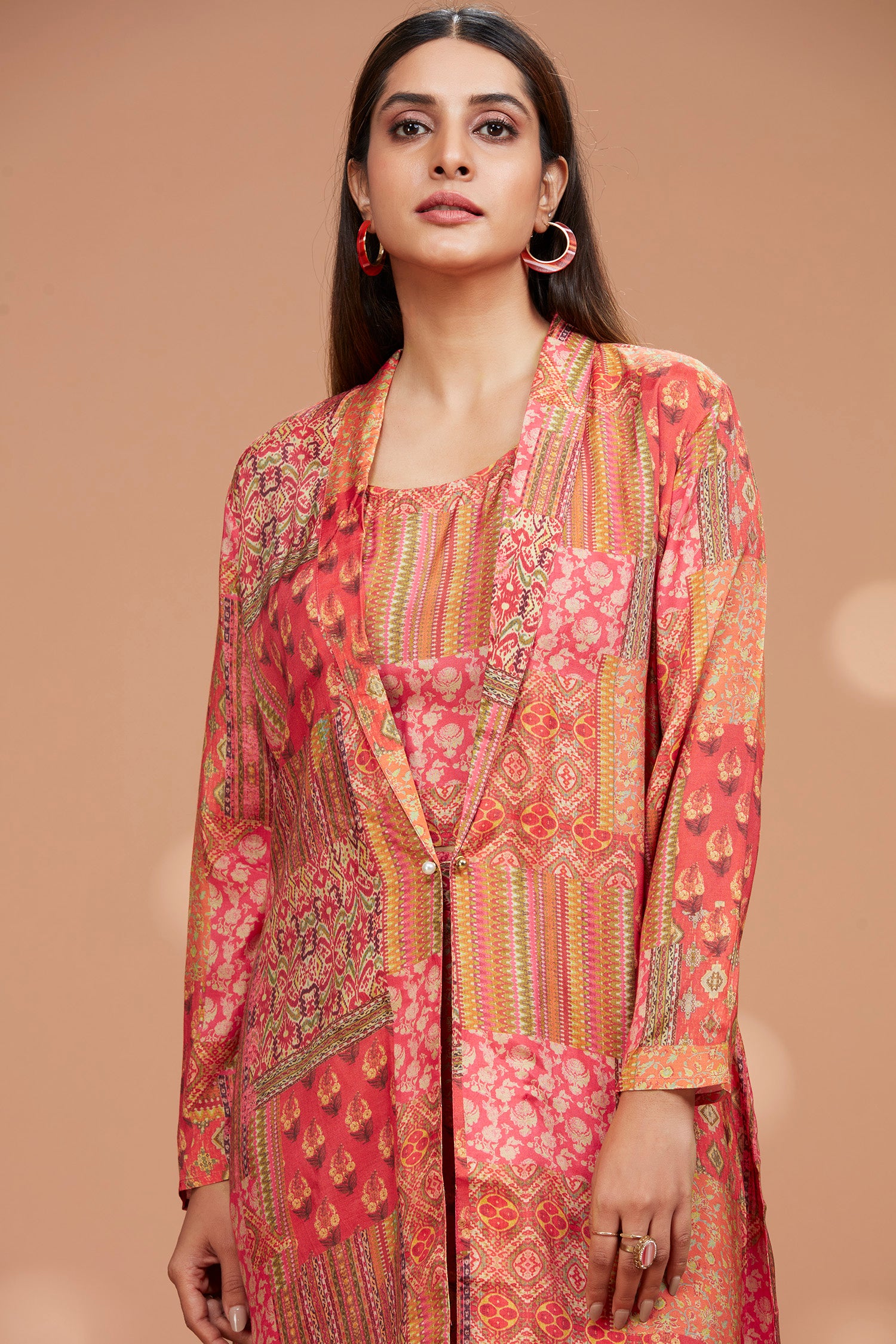 Muslin 3-PIECE Co-ord Set With Long Shrug image 3