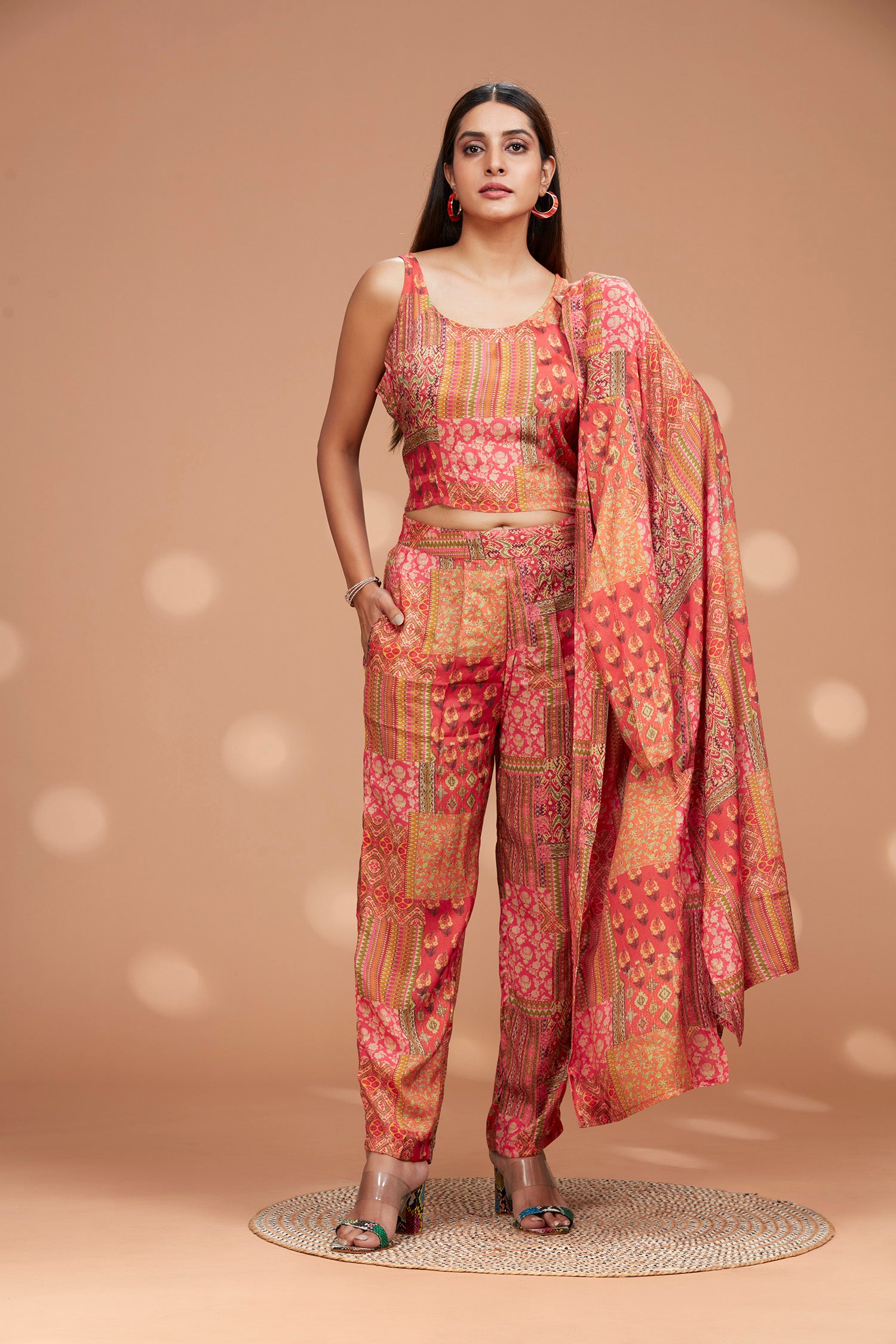 Muslin 3-PIECE Co-ord Set With Long Shrug image 5