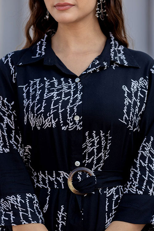 Shirt Long Dress With Belt image 5