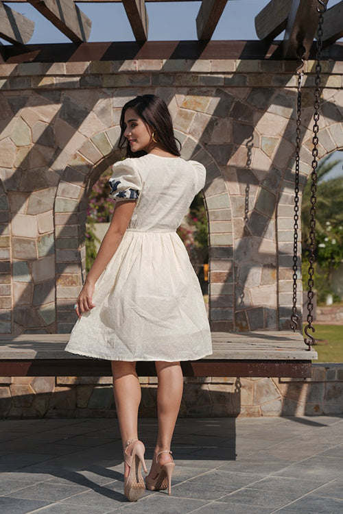Cotton Embroidered Short Sleeves Tunic Dress image 5