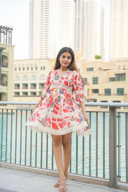 Cotton Abstract All Over Printed Tunic Dress image 5
