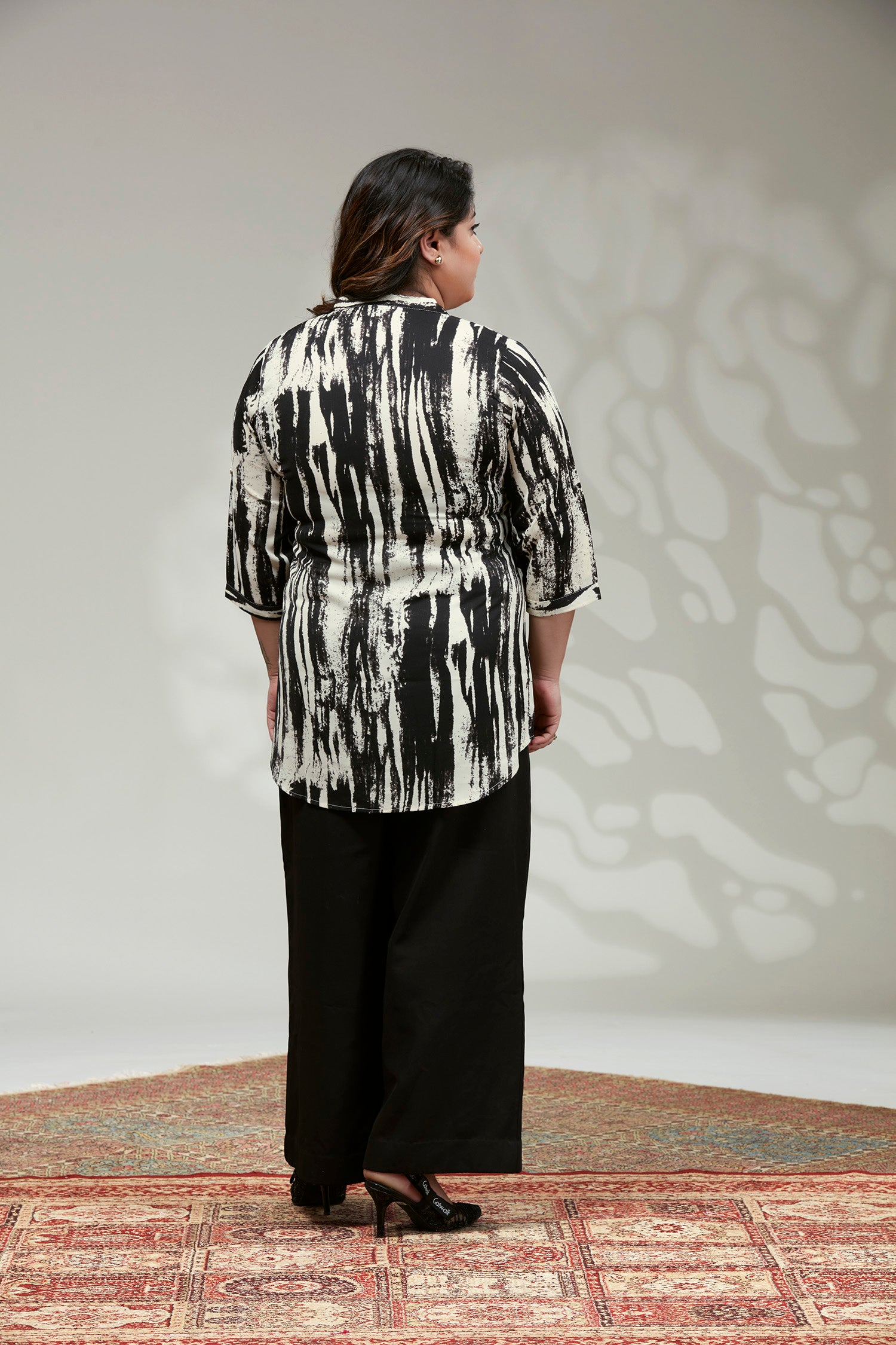 Black And White Stripe Printed Top image 4