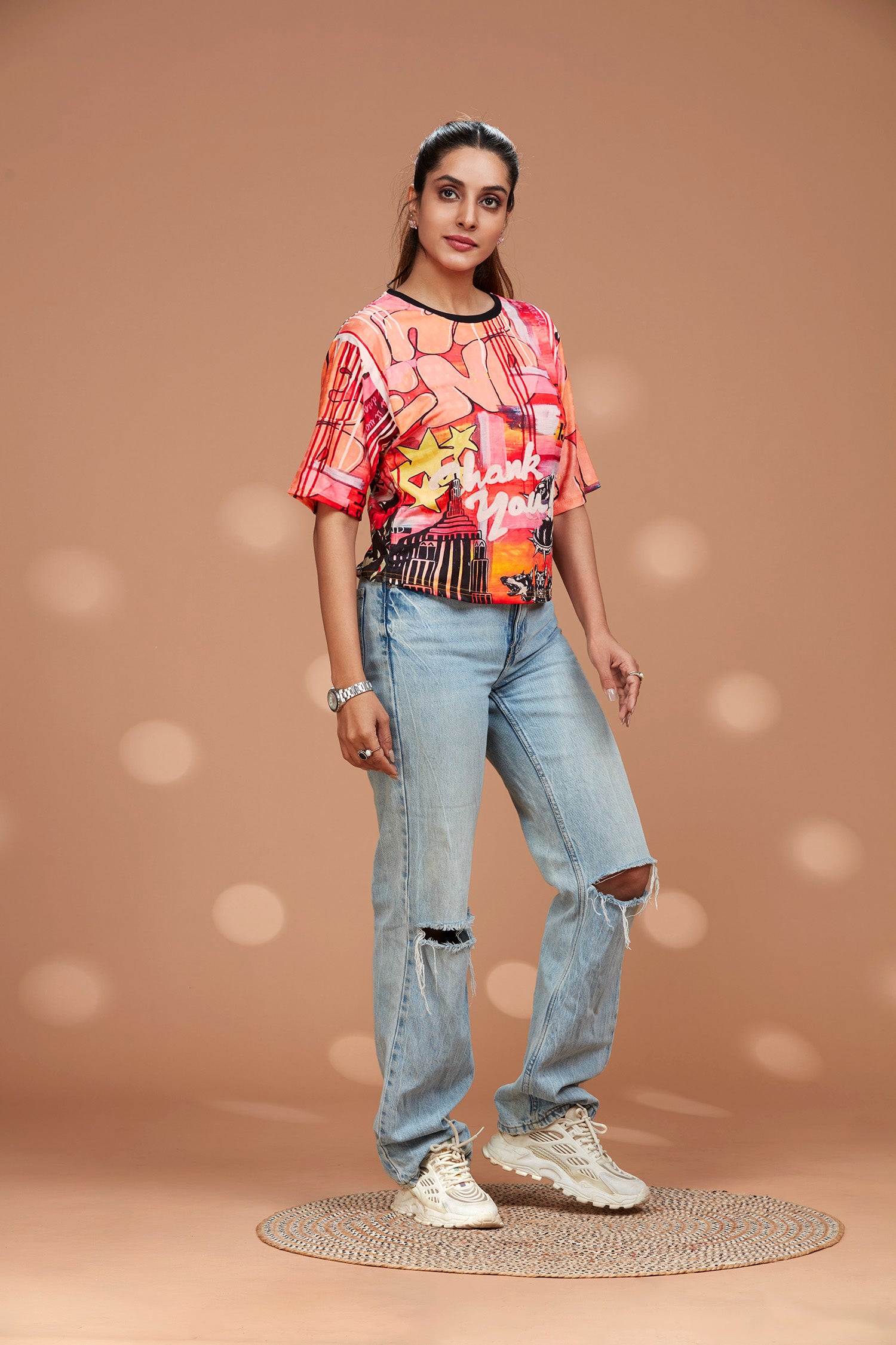 Loose Fit Thank You Printed T-shirt image 5