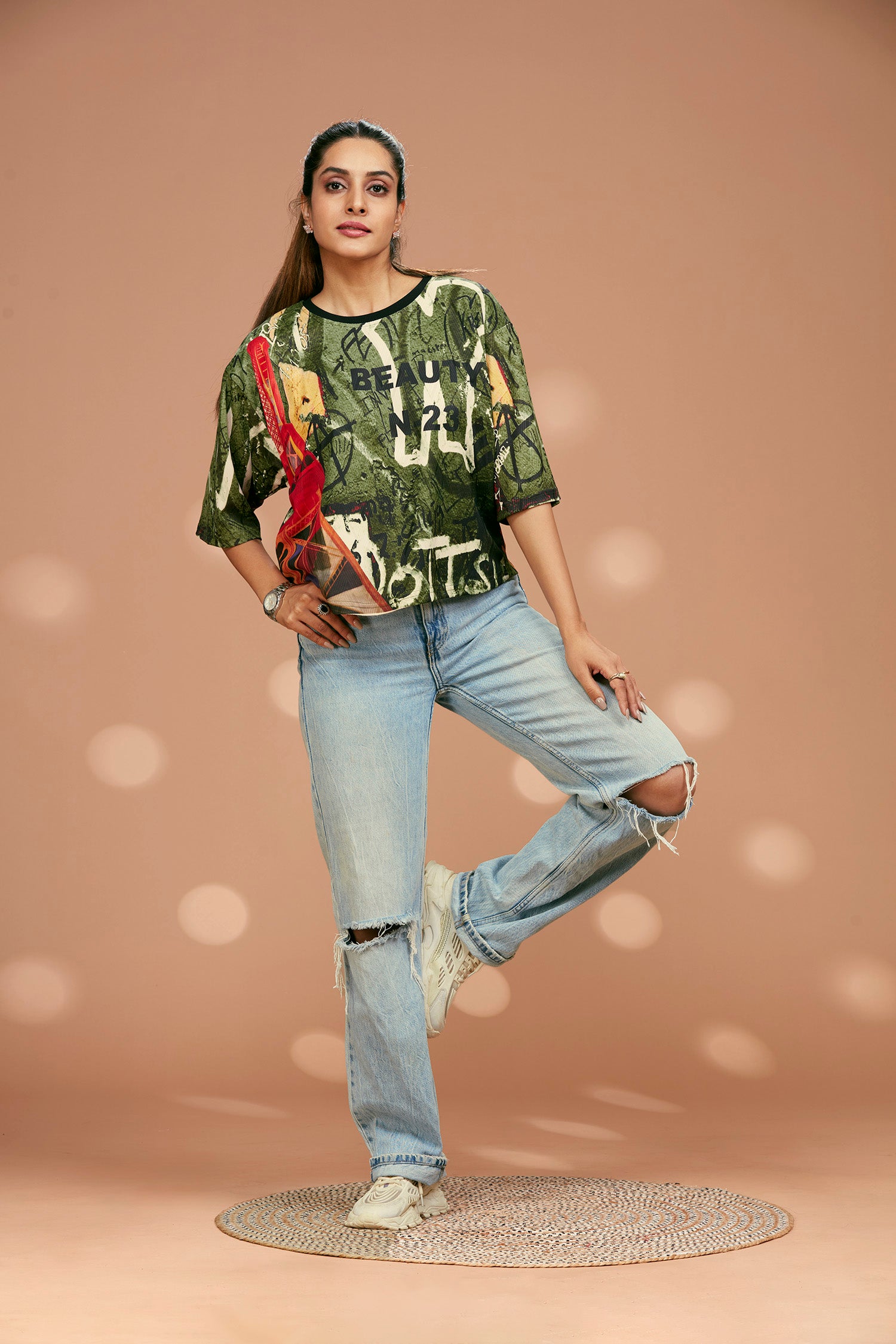 Loose Fit Printed Crop Top image 5