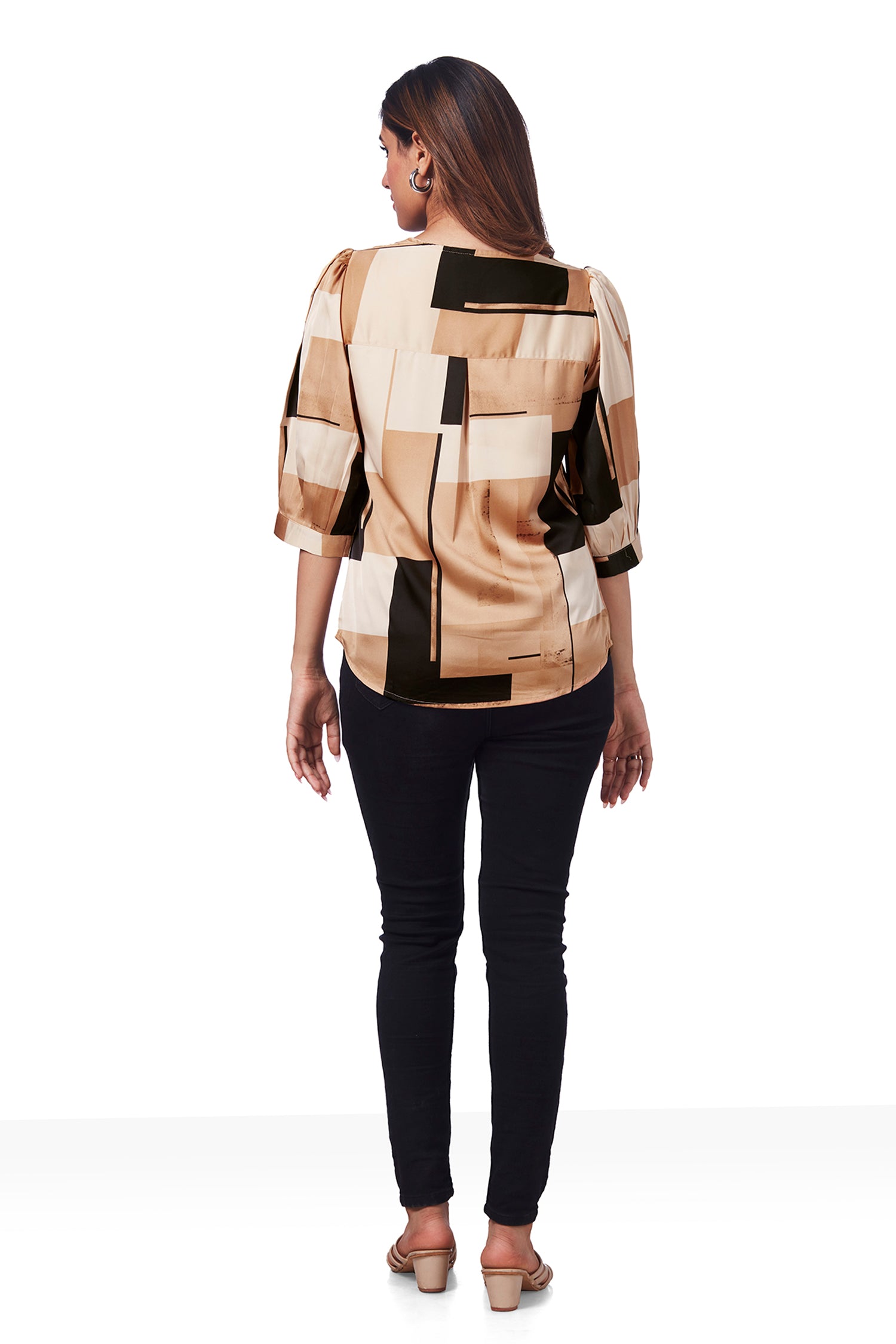Satin Top With Marble Print image 6