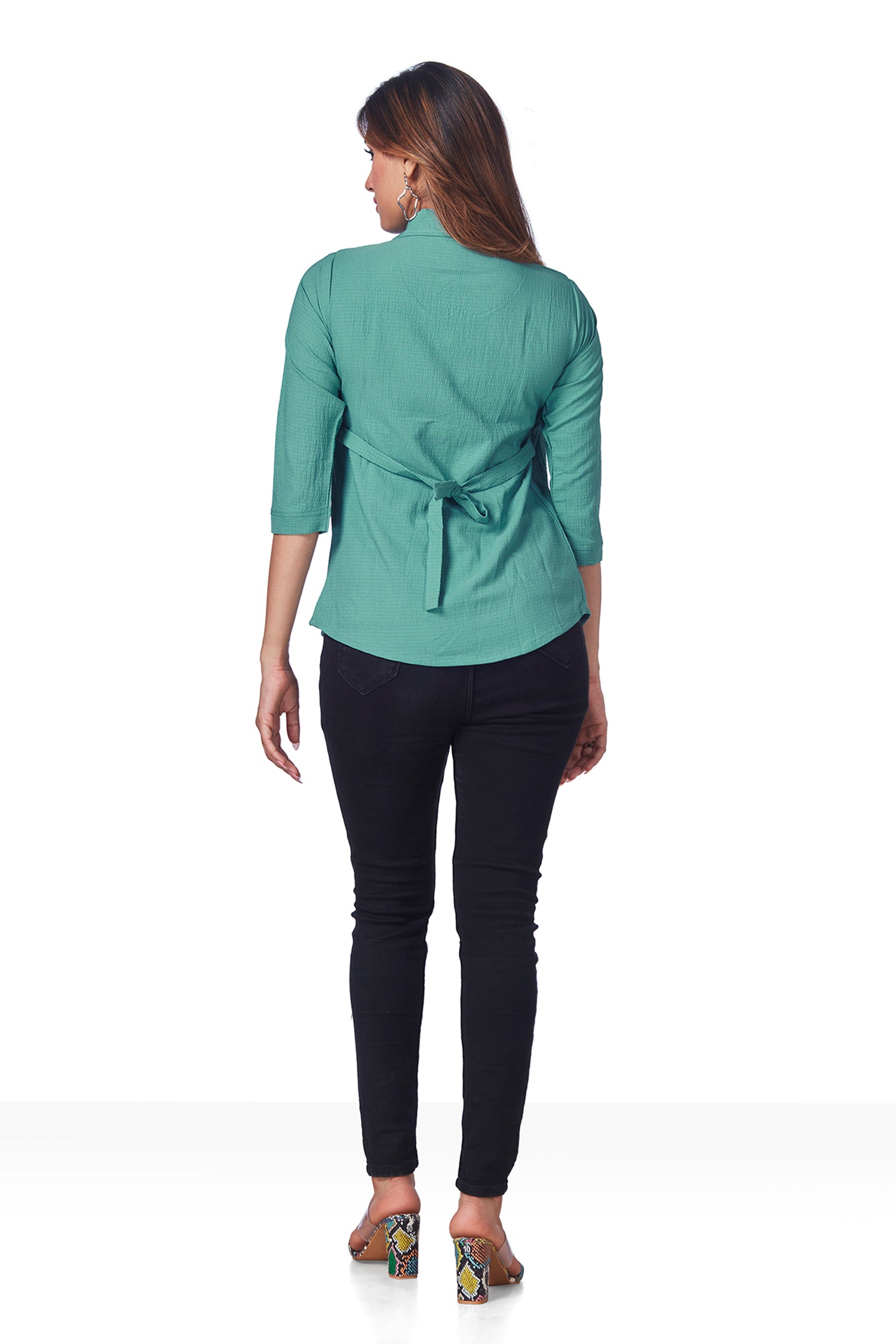 Textured Top With Inner And Belt - Green image 6
